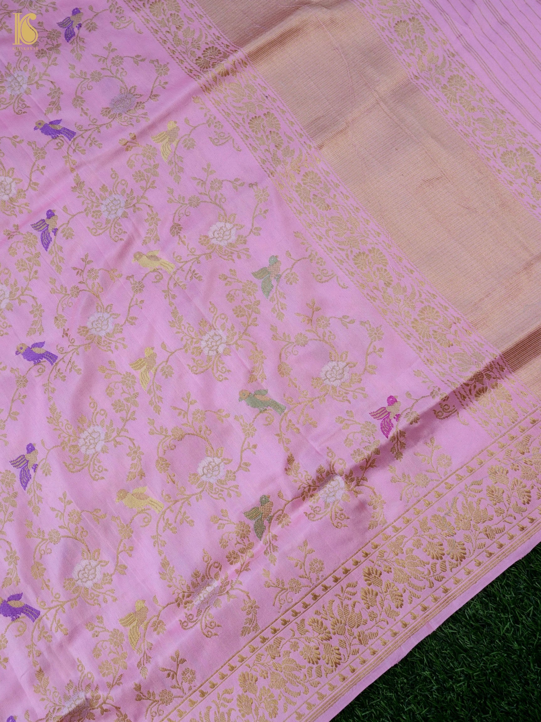 Handwoven Banarasi Katan Silk Kadwa Shikargah Dupatta