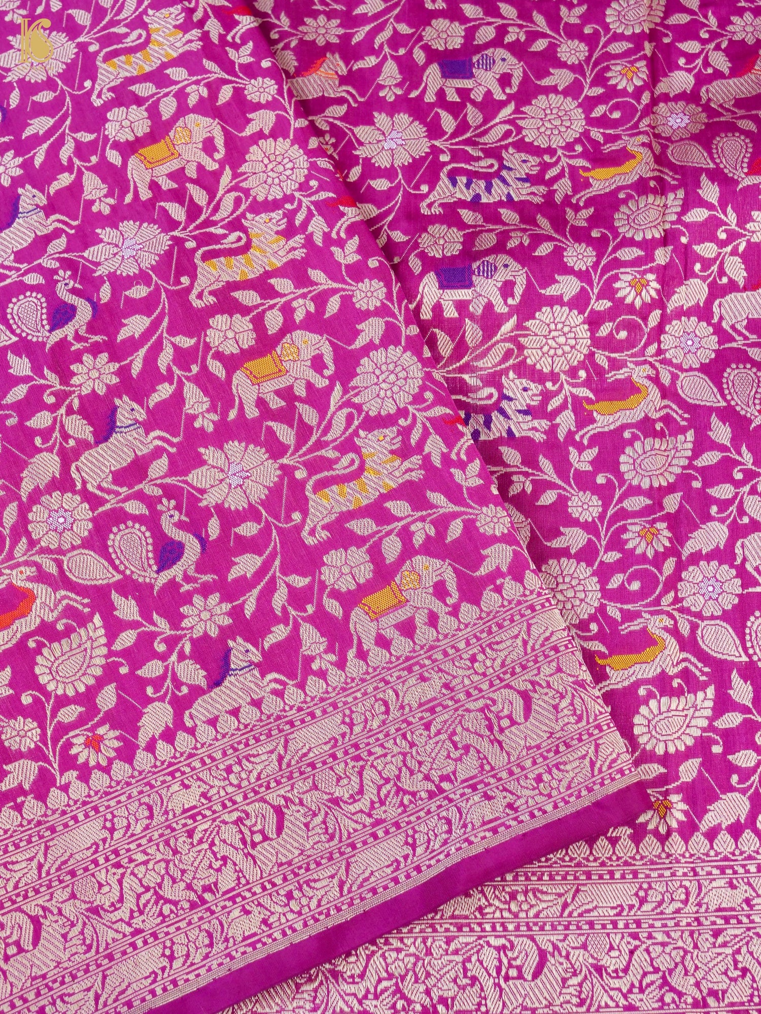 Handloom Banarasi Katan Shikargah Saree