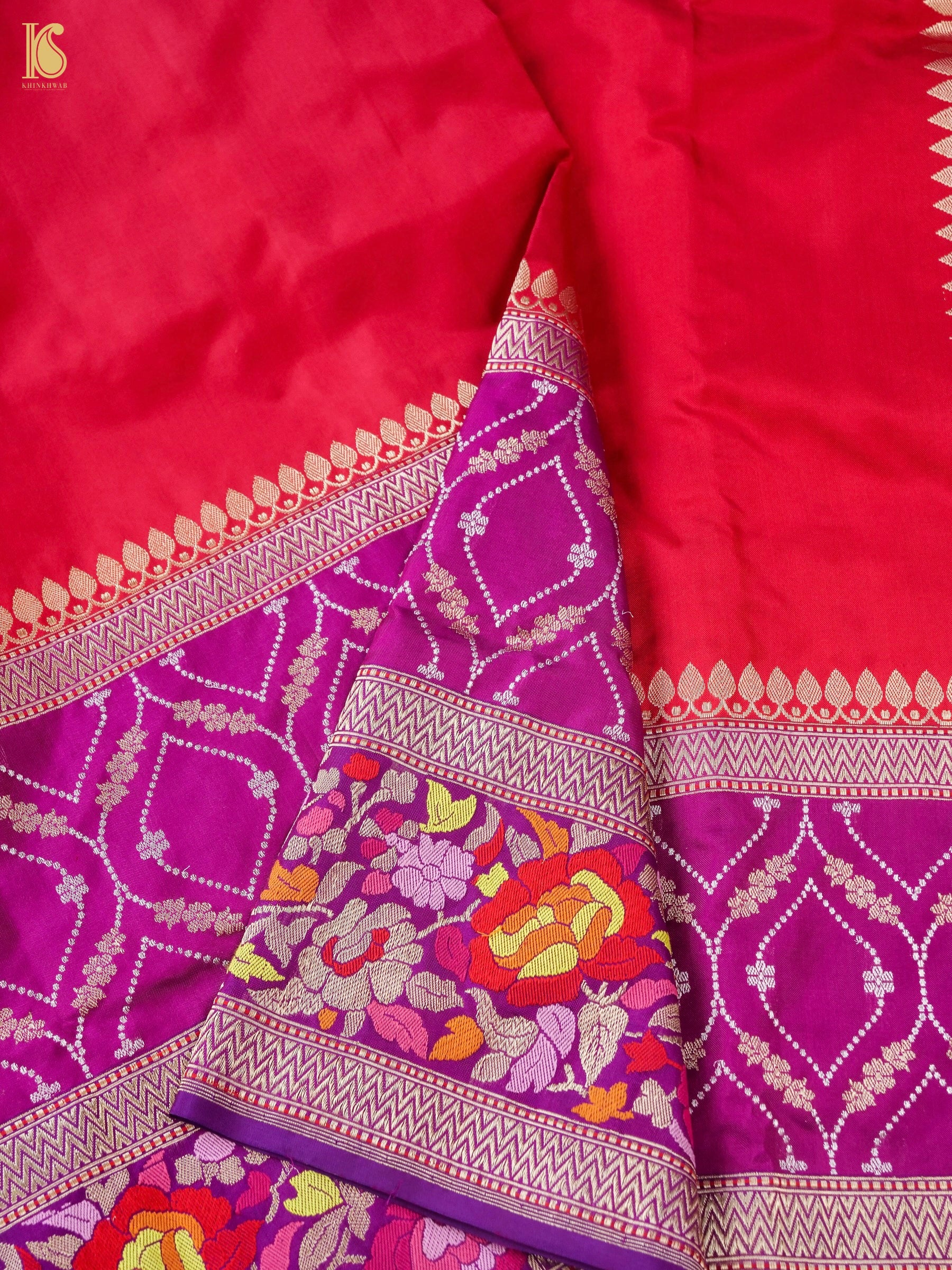 Banarasi Handloom Pure Katan Silk Kadwa Saree