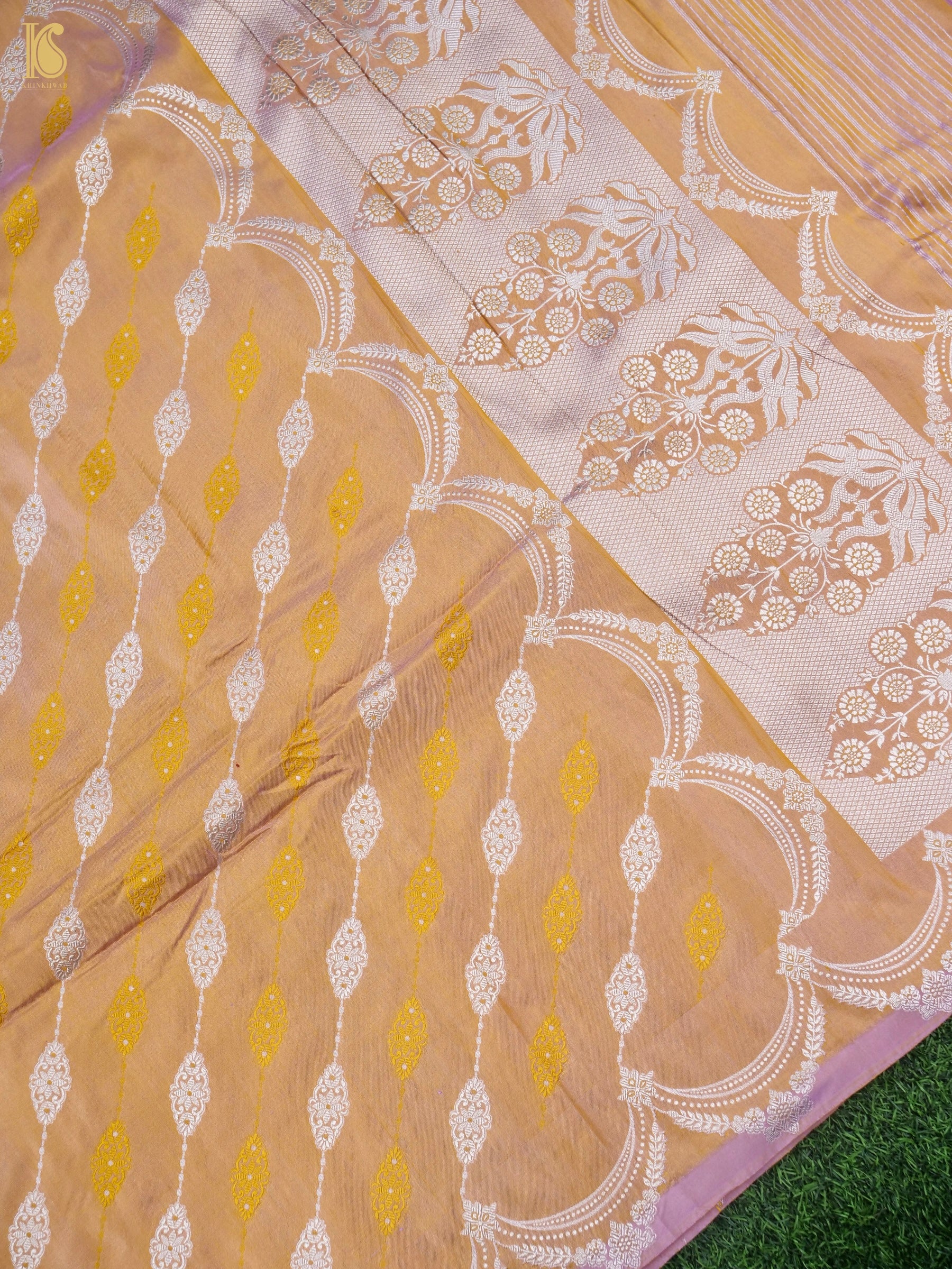 Handloom Banarasi Pure Katan Silk Jaal Saree