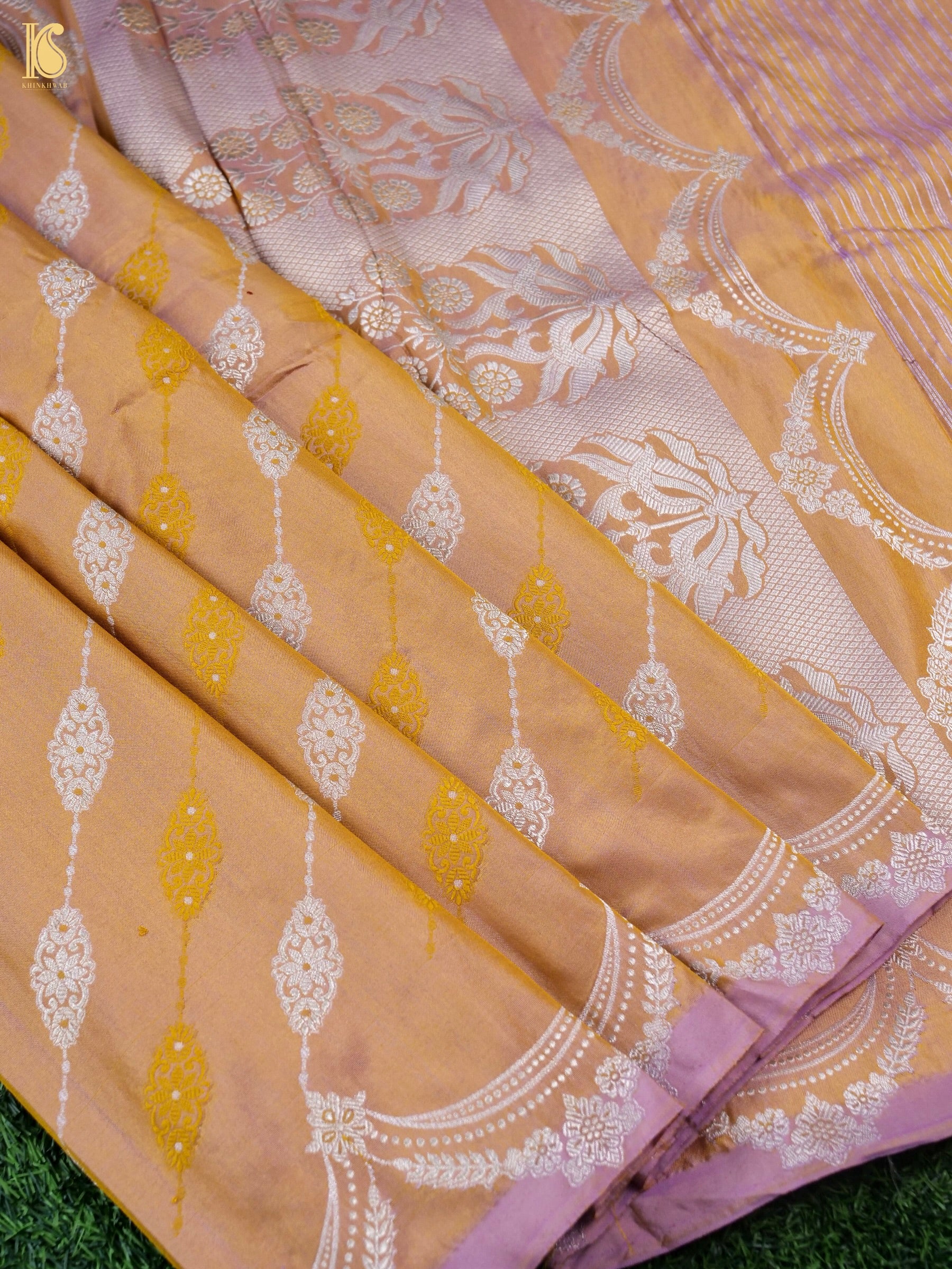 Handloom Banarasi Pure Katan Silk Jaal Saree