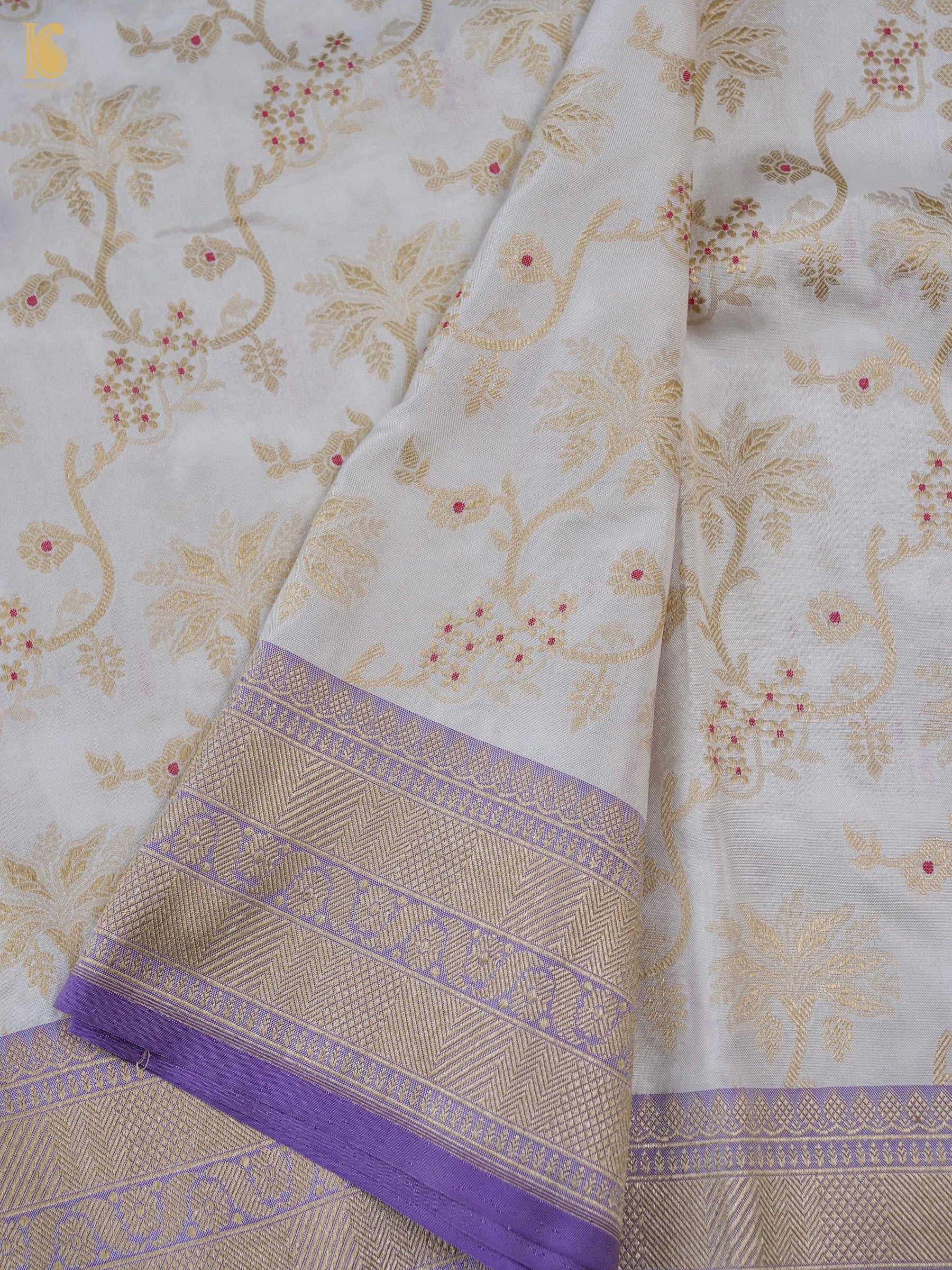 Handloom Banarasi Pure Katan Silk Jaal Saree