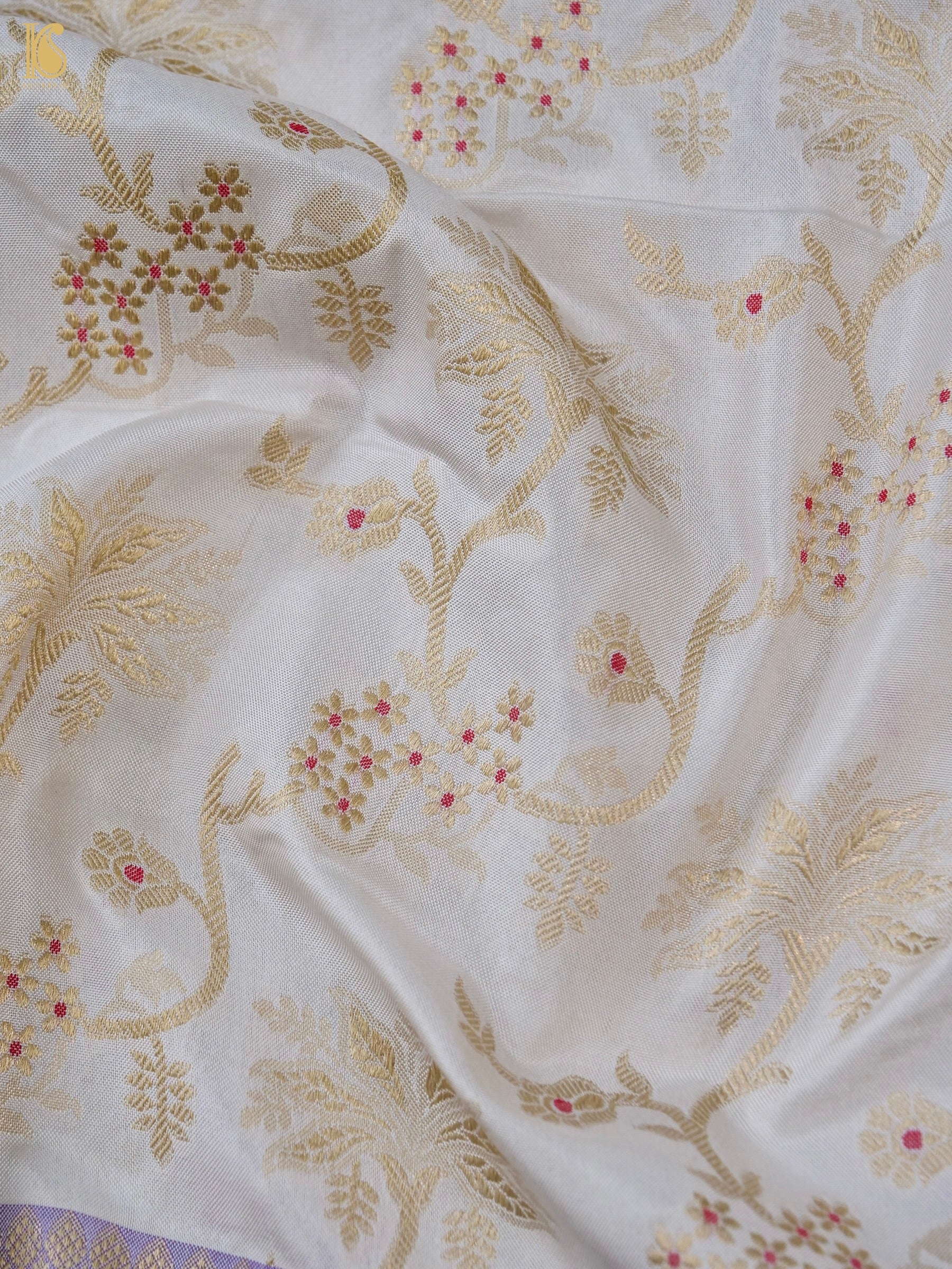 Handloom Banarasi Pure Katan Silk Jaal Saree