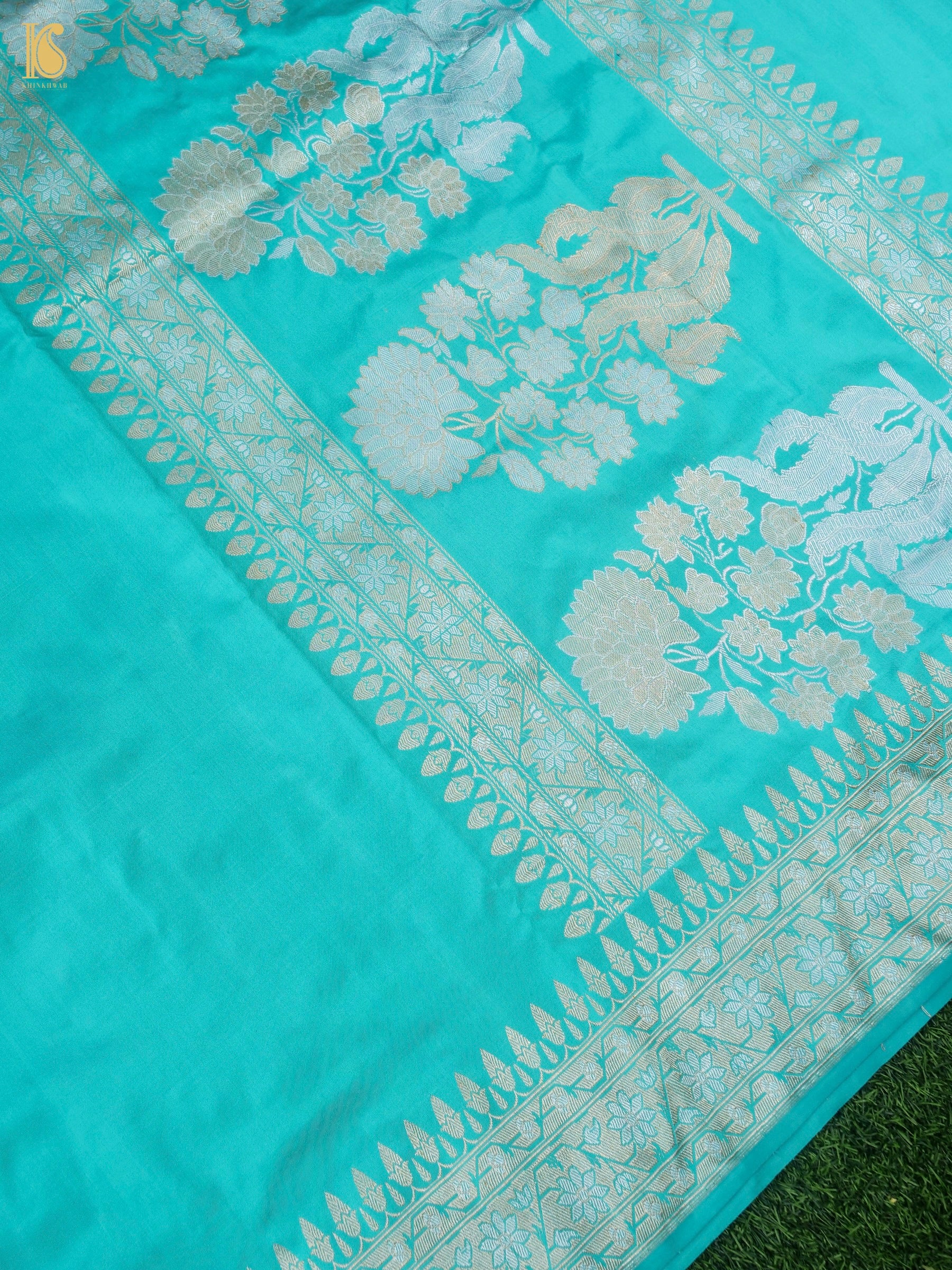 Handloom Banarasi Katan Silk Kadwa Ektara Kumudini Saree