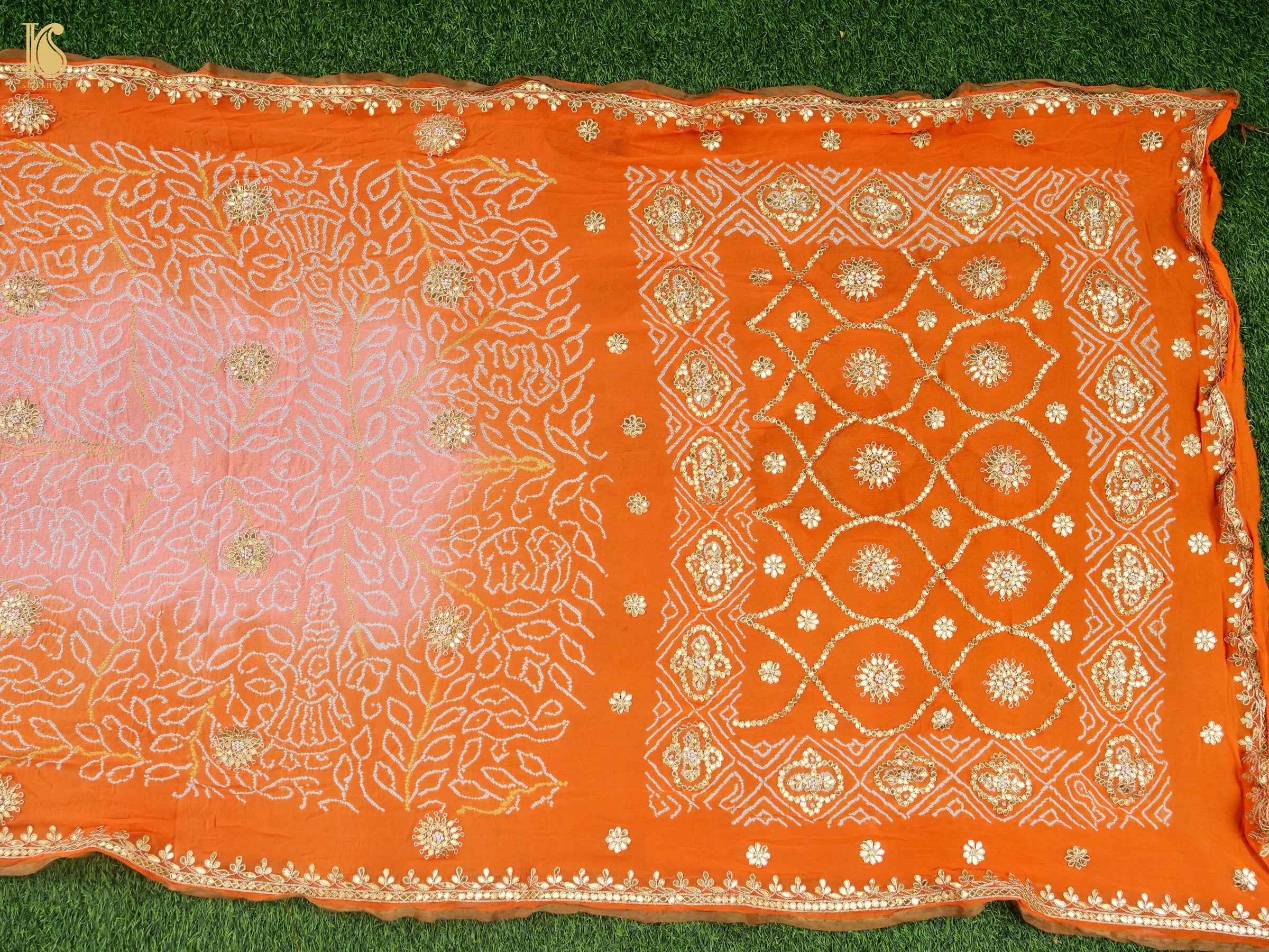 Bandhani Georgette Gotta Patti Saree
