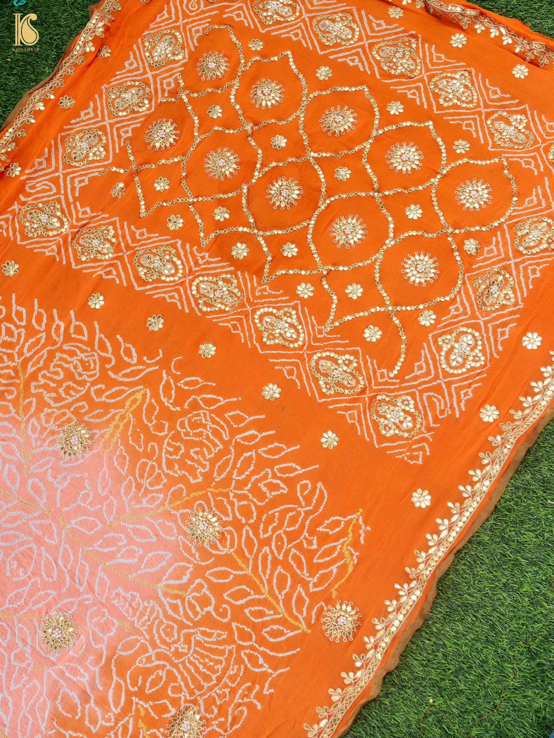Bandhani Georgette Gotta Patti Saree