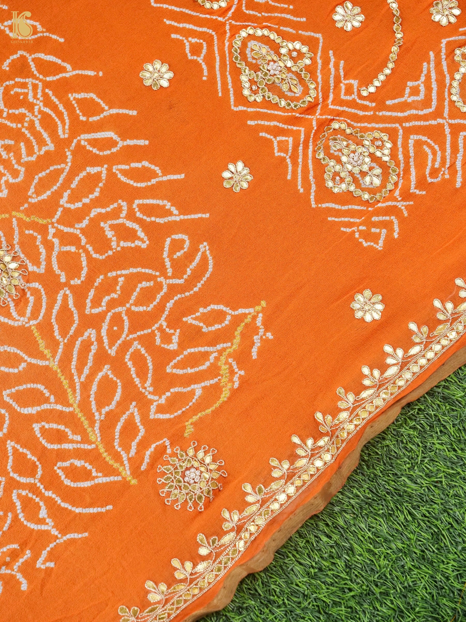 Bandhani Georgette Gotta Patti Saree