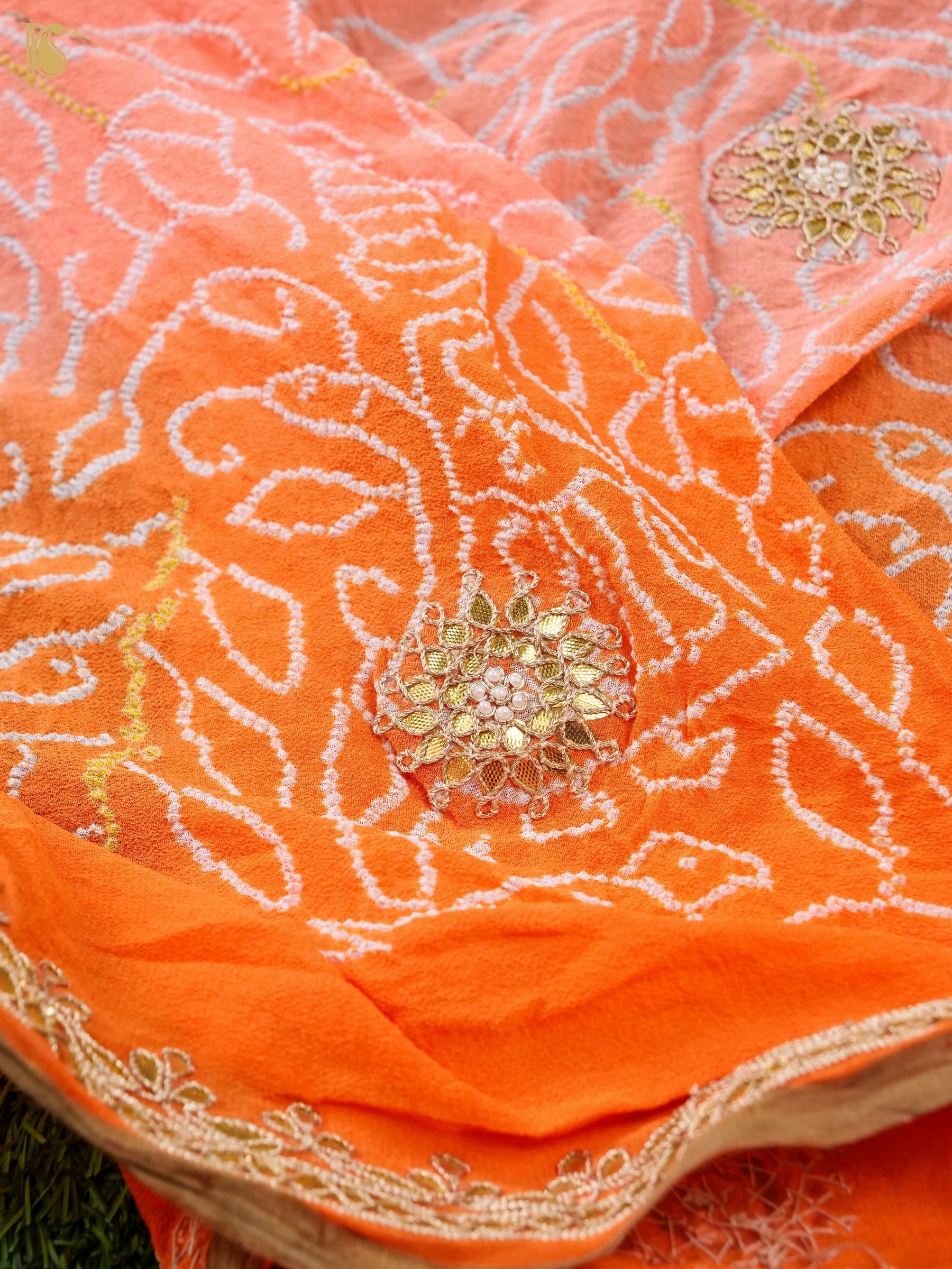 Bandhani Georgette Gotta Patti Saree