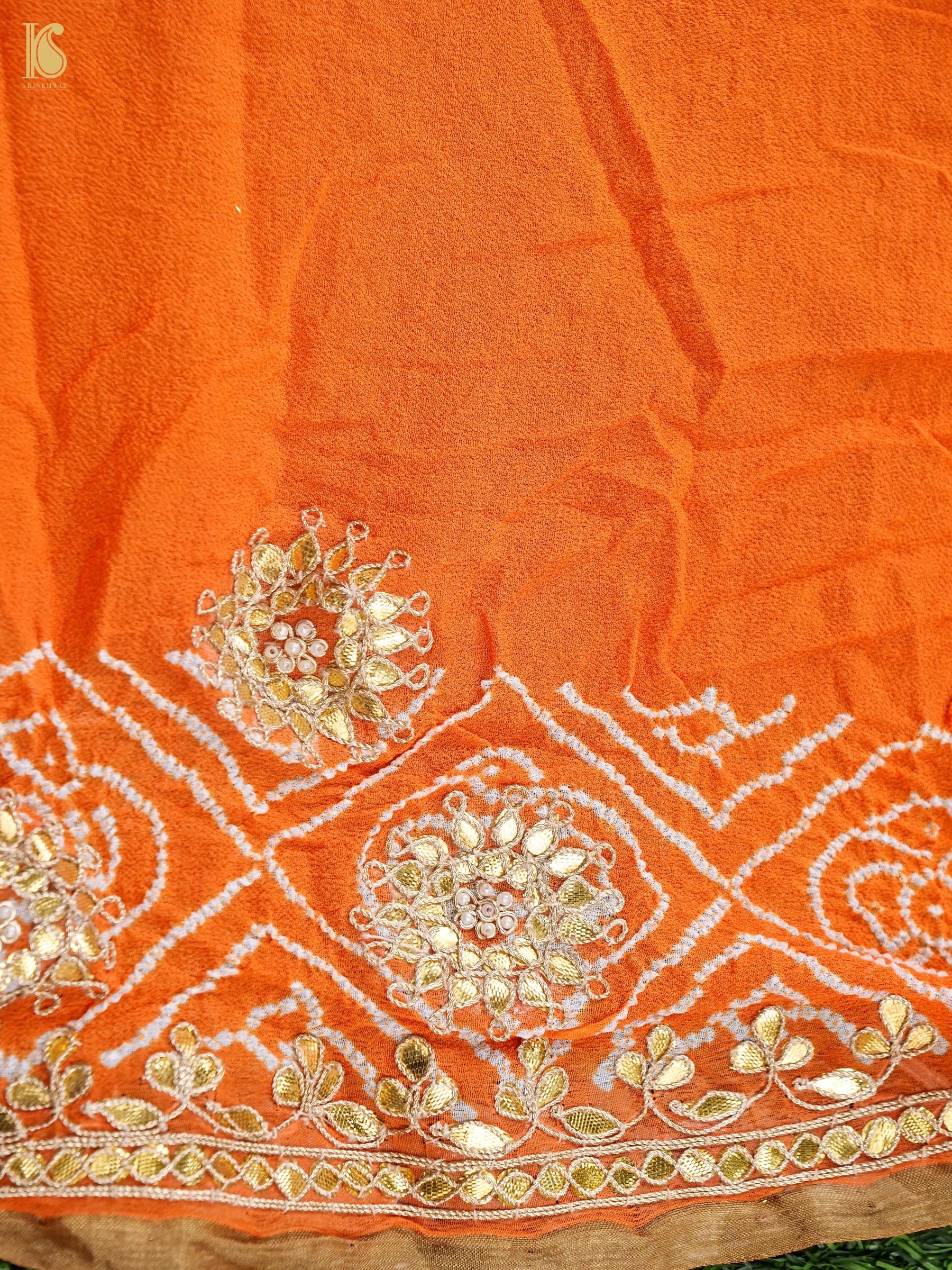 Bandhani Georgette Gotta Patti Saree