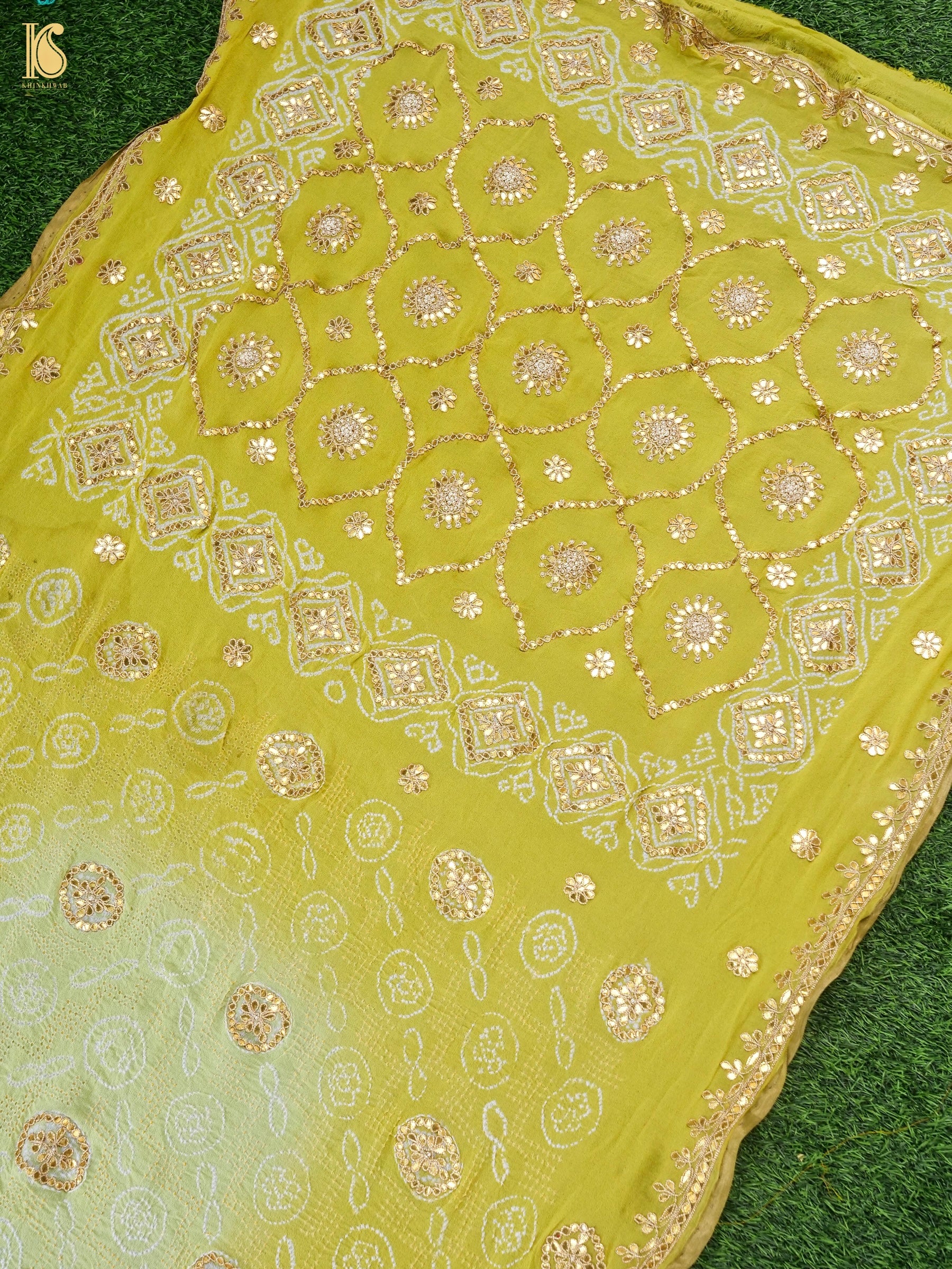 Bandhani Georgette Gotta Patti Saree