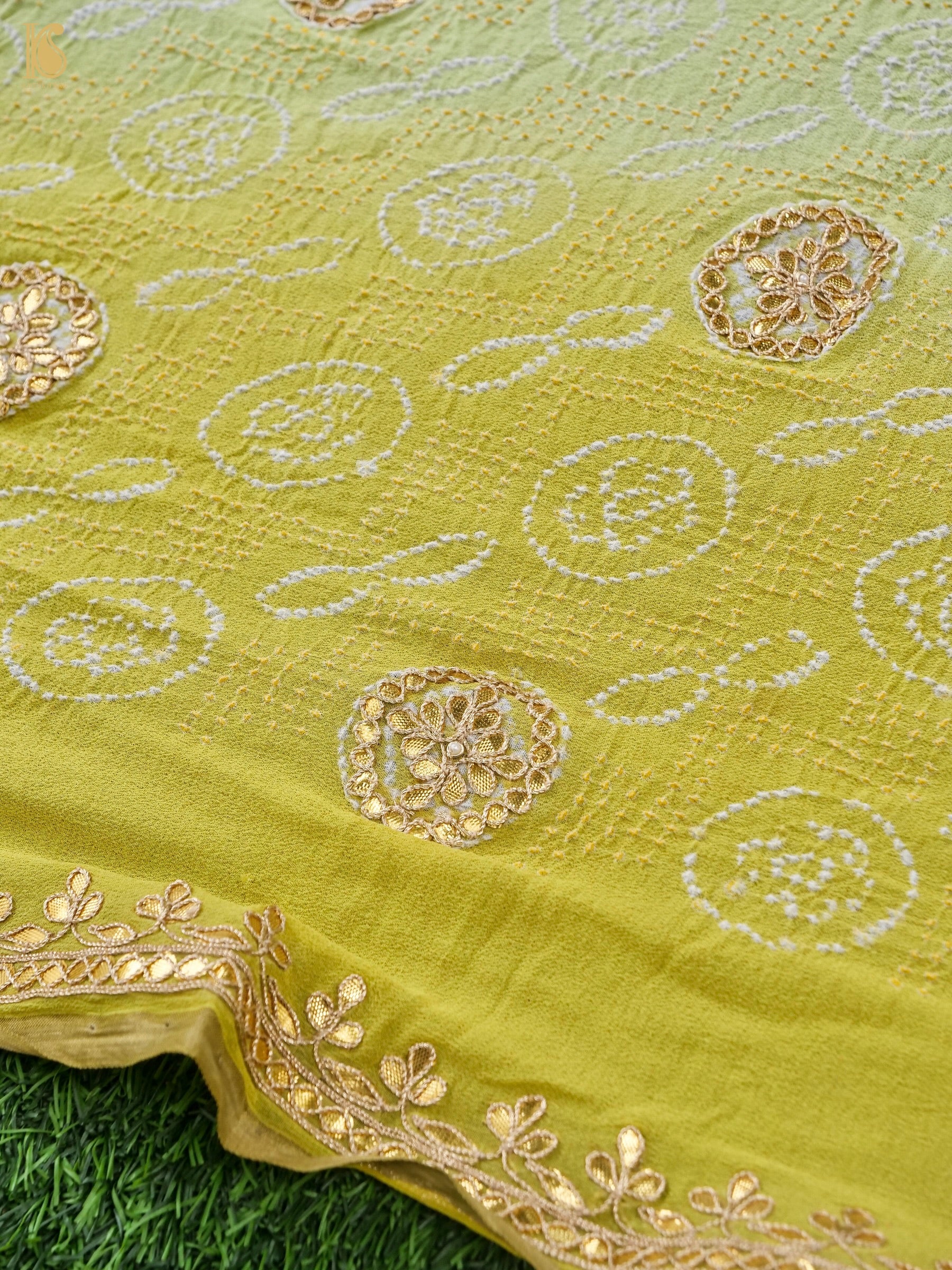 Bandhani Georgette Gotta Patti Saree