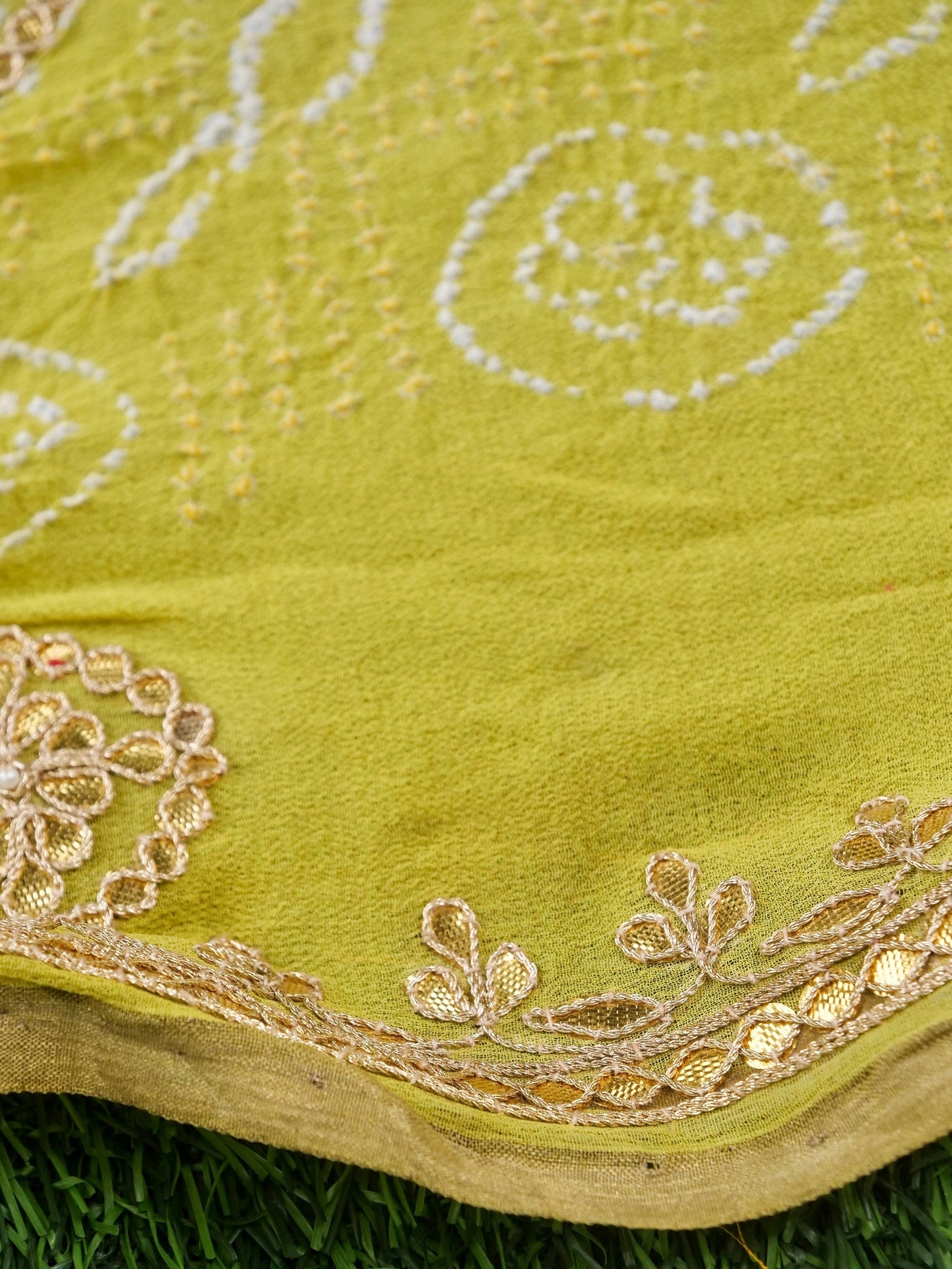 Bandhani Georgette Gotta Patti Saree