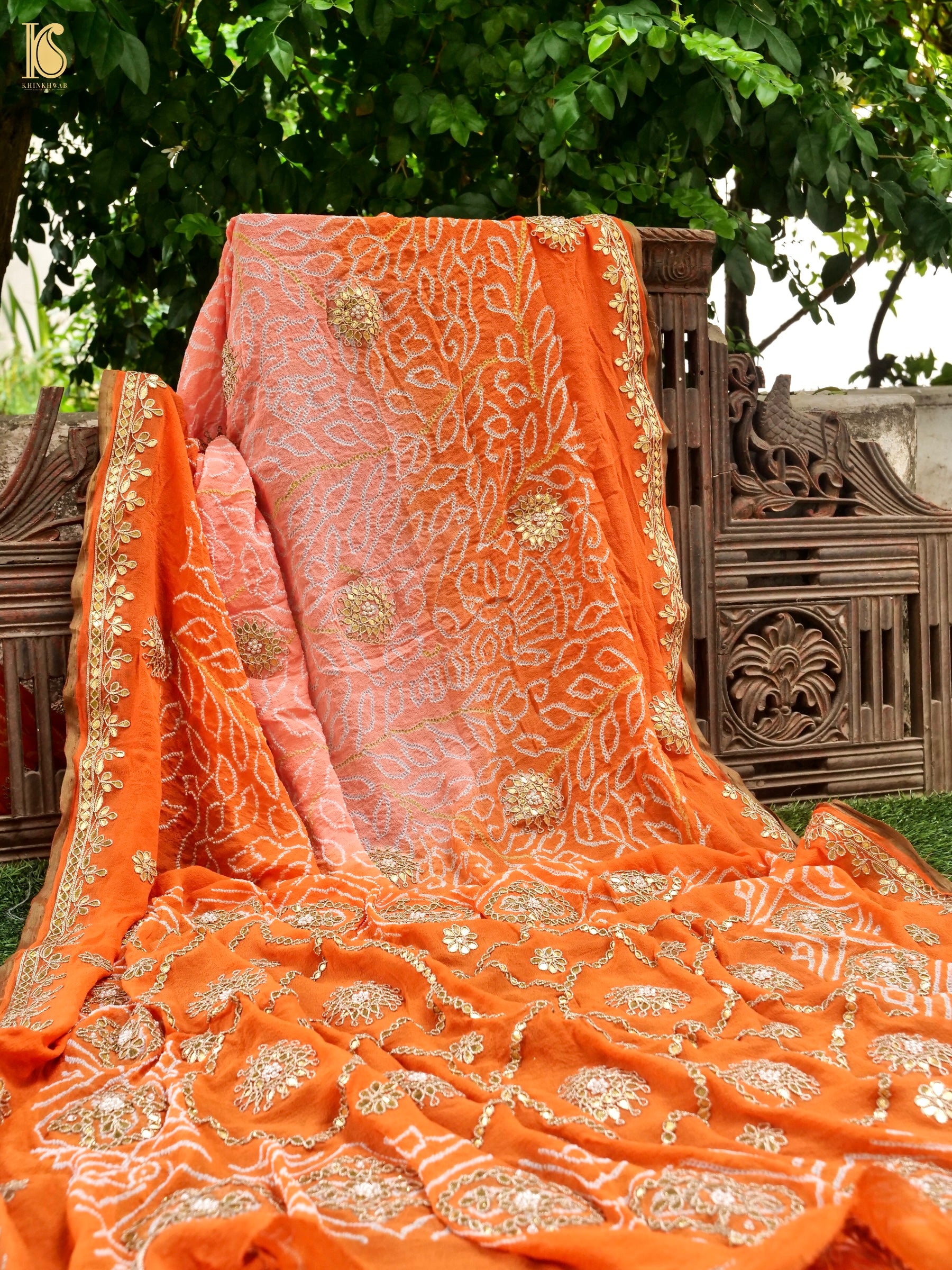 Bandhani Georgette Gotta Patti Saree