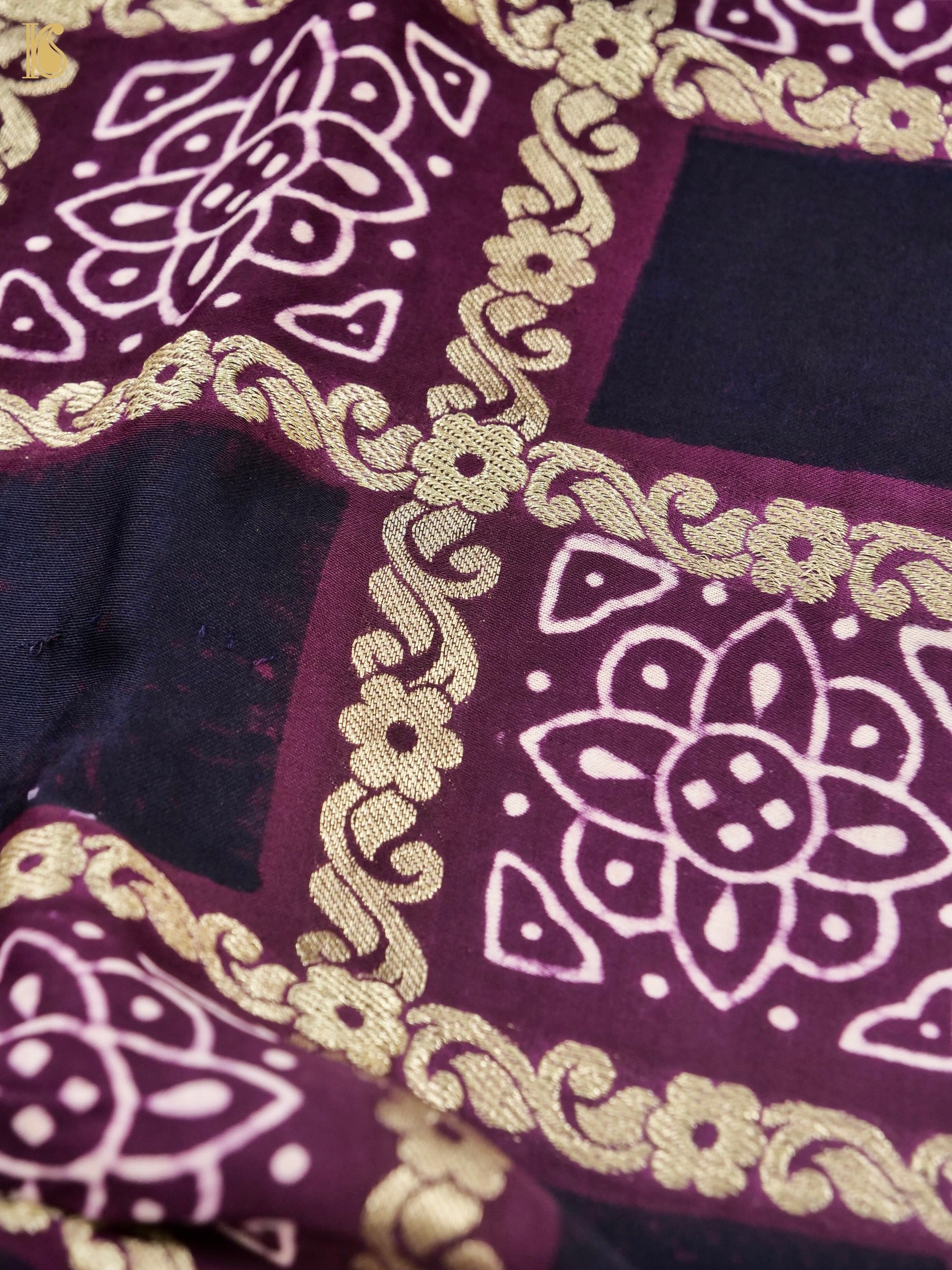 Hand Block Ajrakh Modal Silk Gharchola Saree