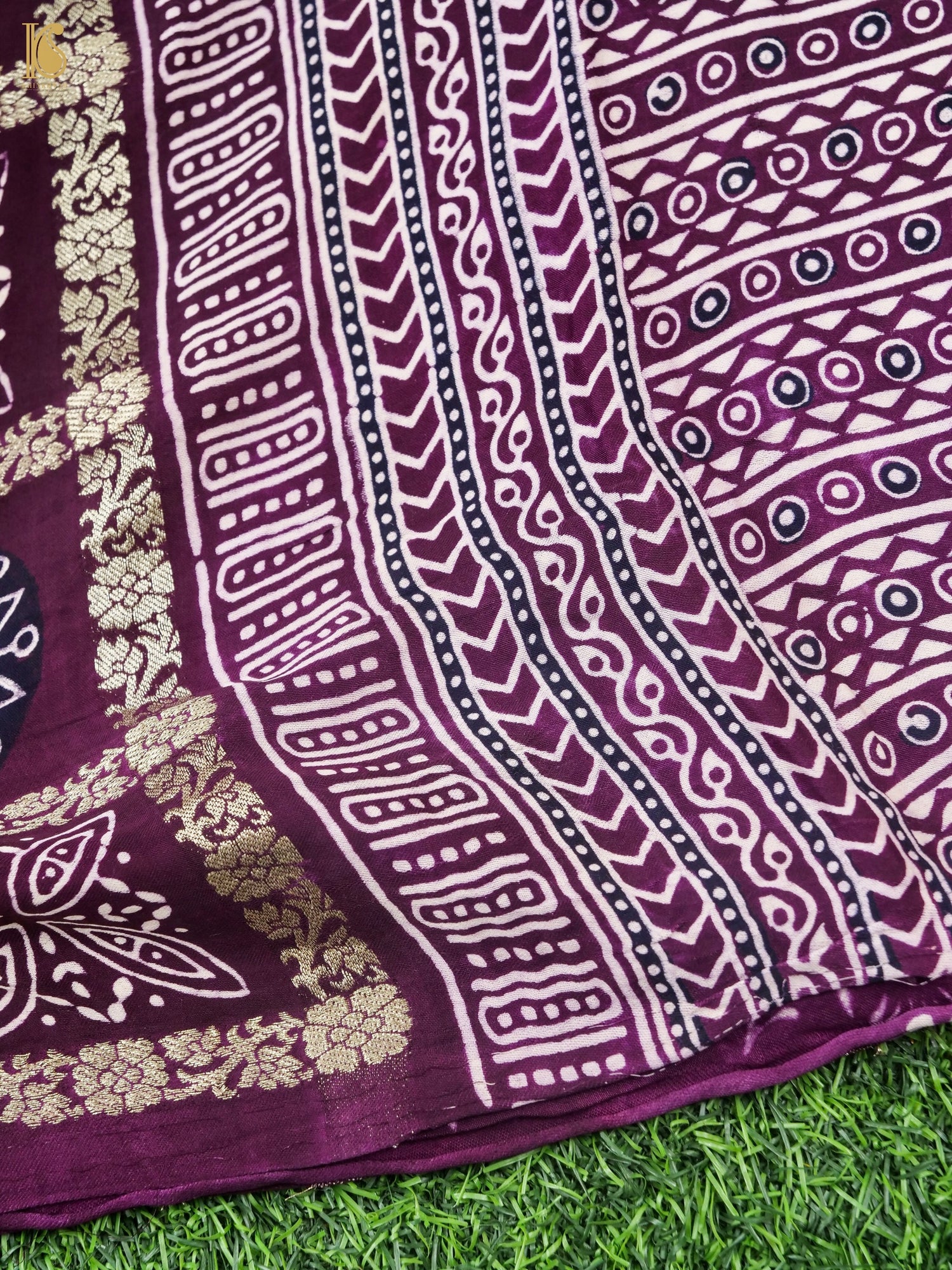 Hand Block Ajrakh Modal Silk Gharchola Saree