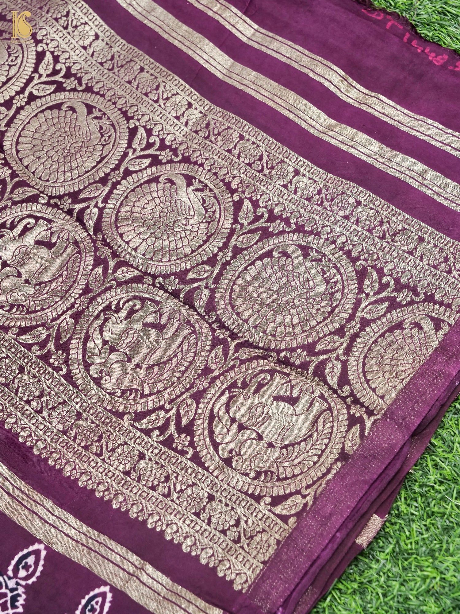 Hand Block Ajrakh Modal Silk Gharchola Saree