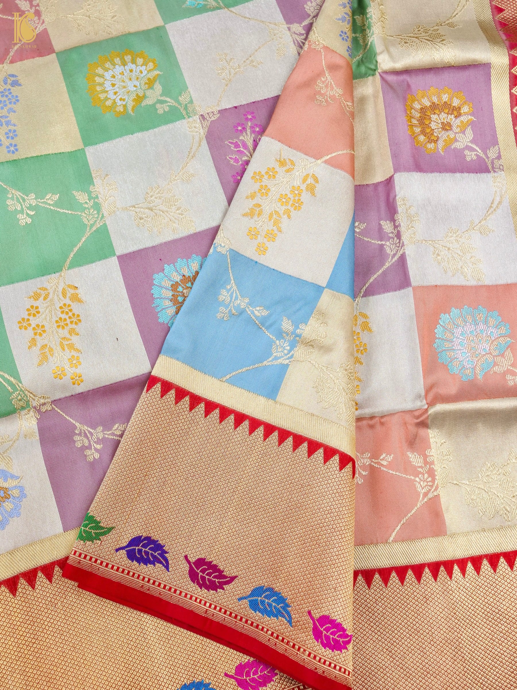 Handloom Banarasi Kadwa Rangkat Silk Saree