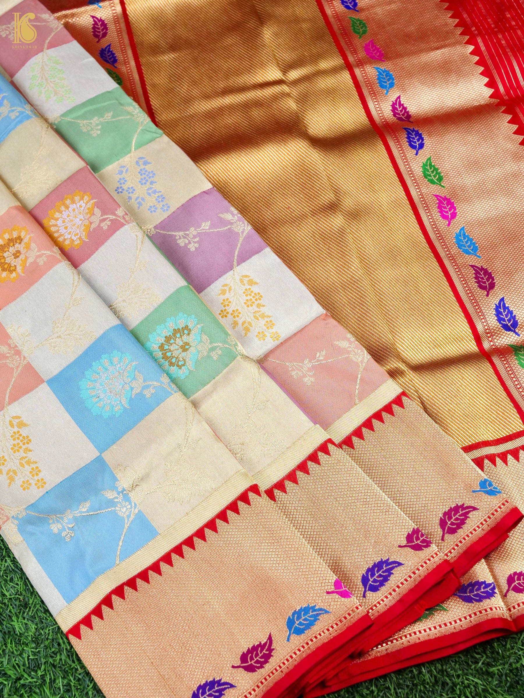 Handloom Banarasi Kadwa Rangkat Silk Saree