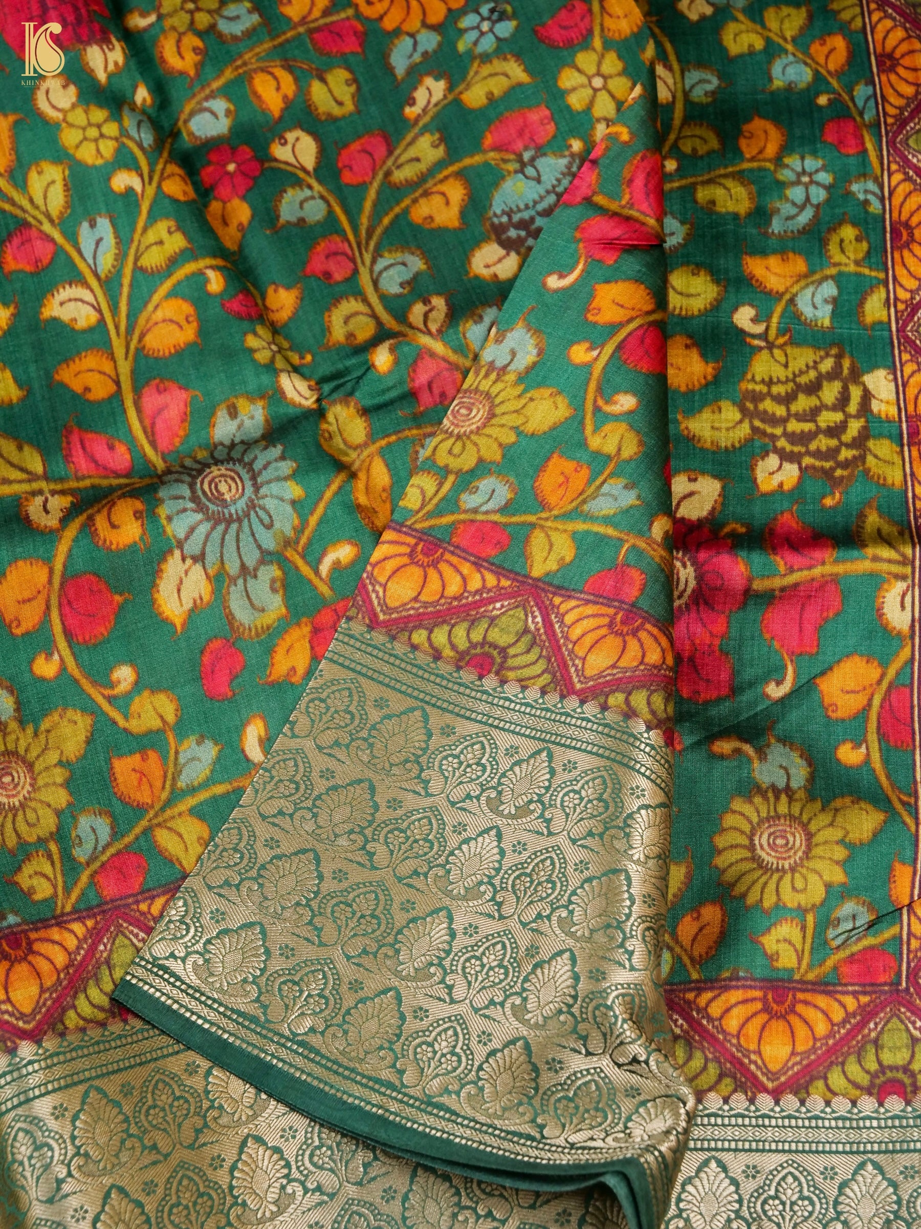 Moonga Tussar Silk Print Saree