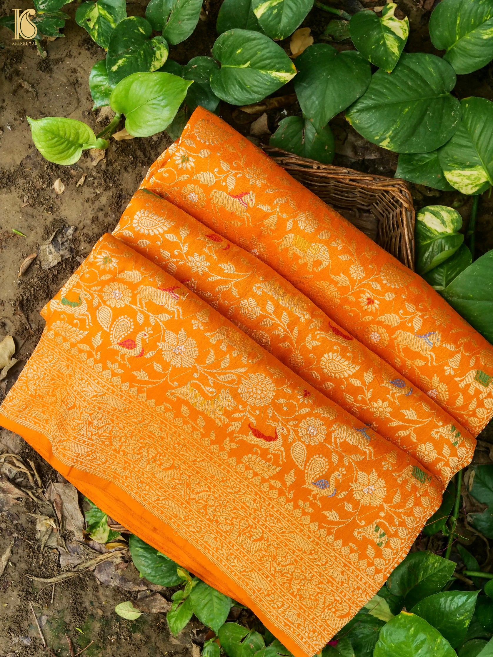 Handloom Banarasi Katan Silk Shikargah Saree