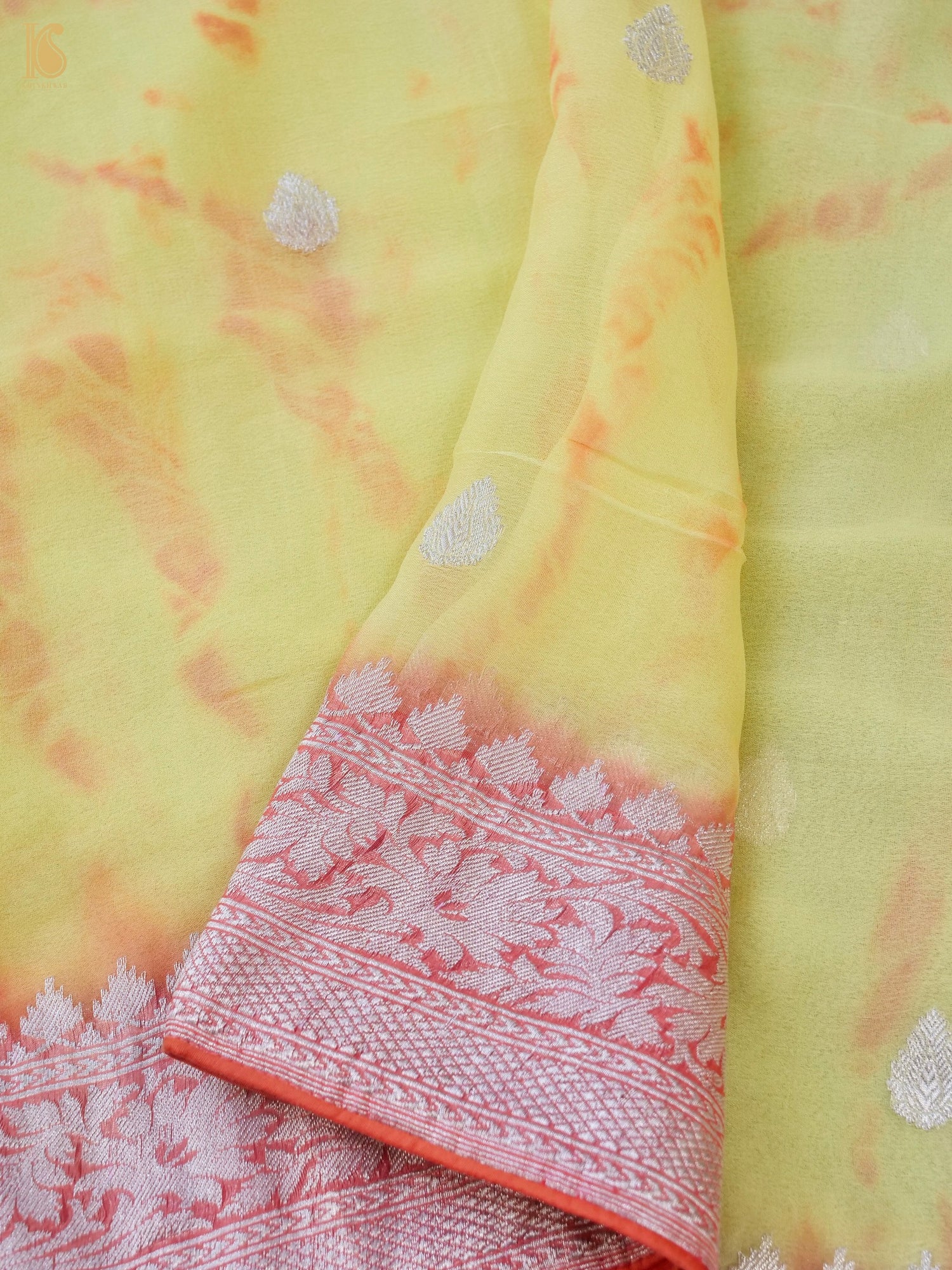 Pure Georgette Handloom Banarasi Shibori Saree