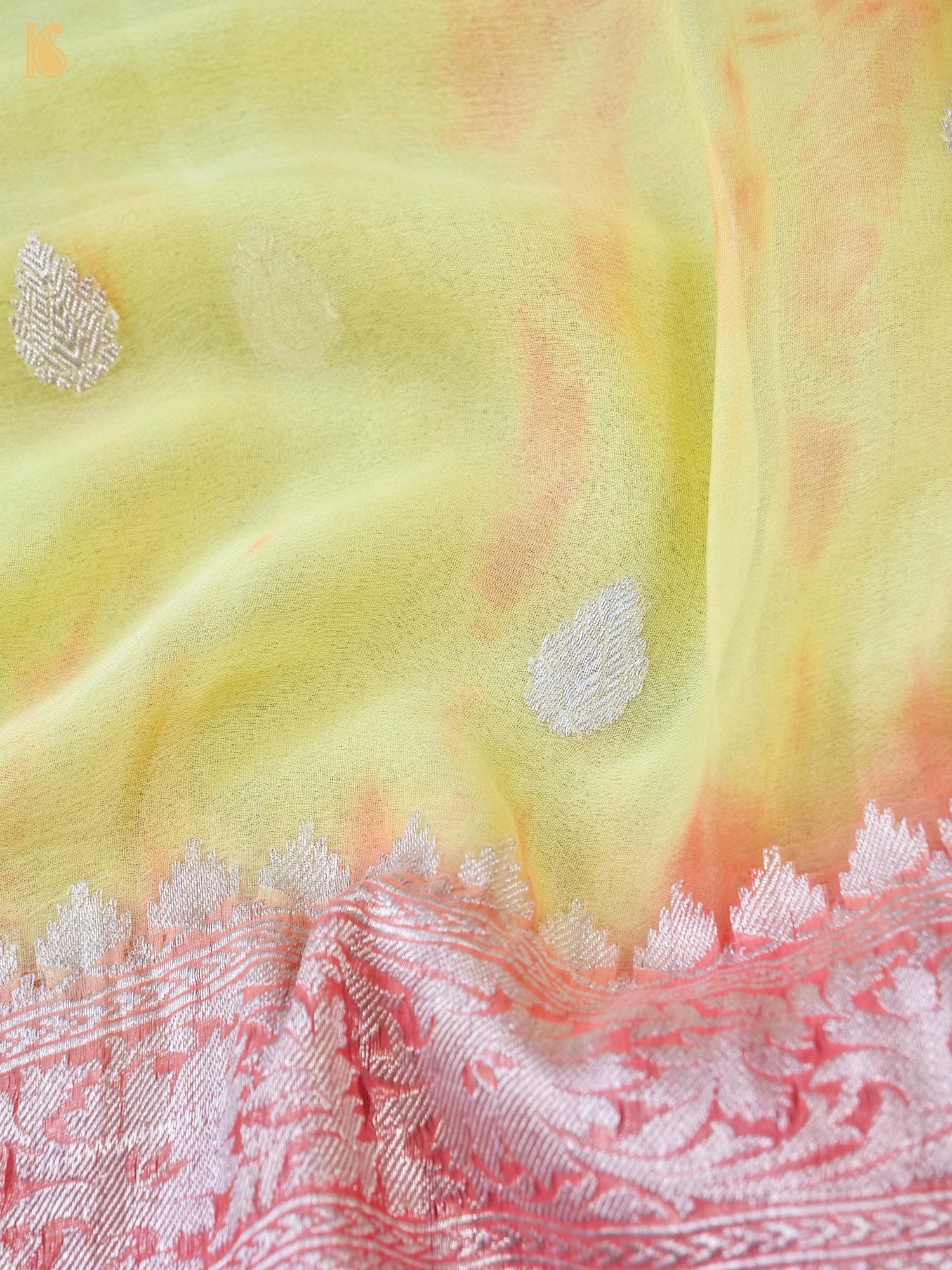 Pure Georgette Handloom Banarasi Shibori Saree