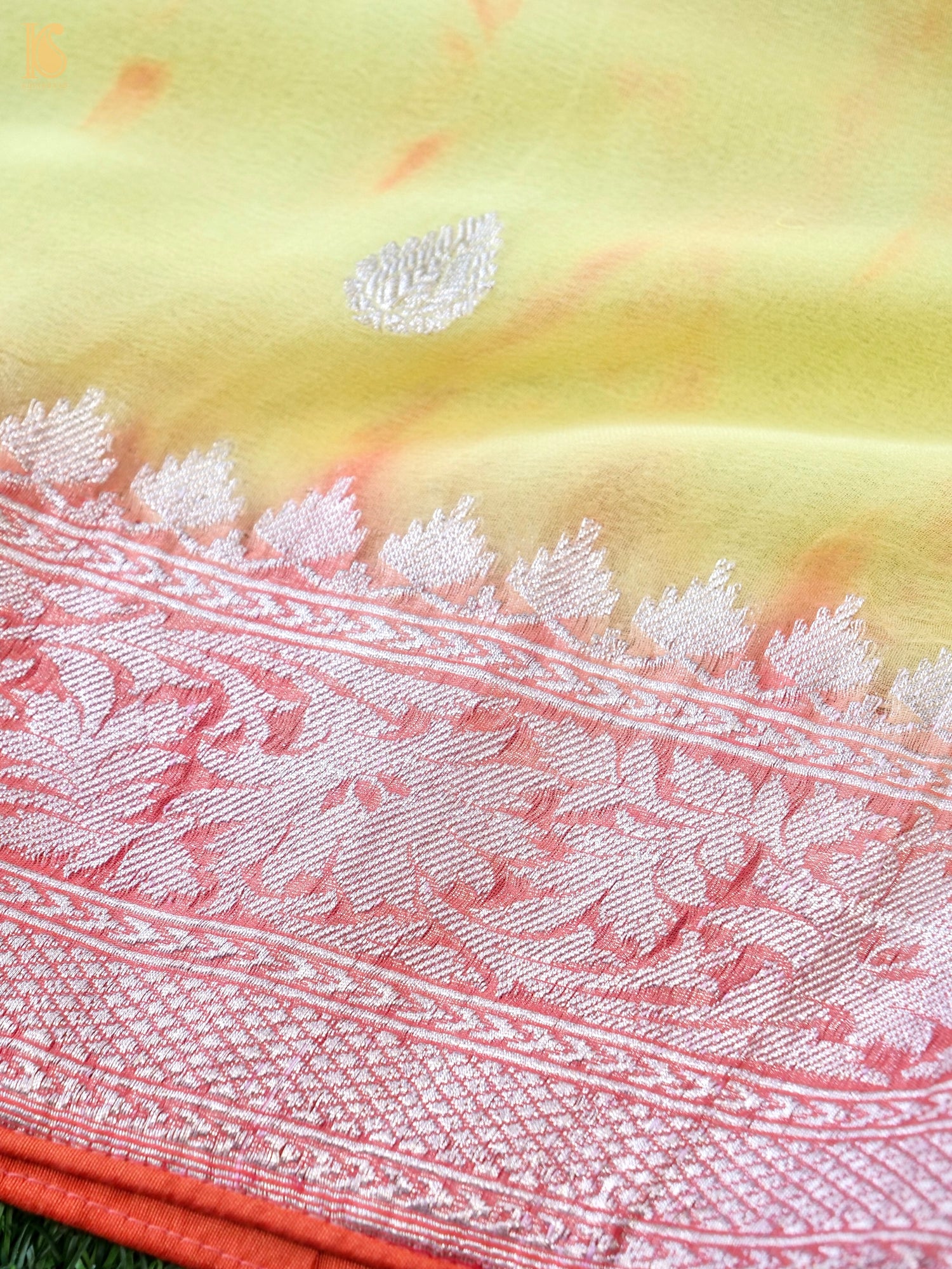 Pure Georgette Handloom Banarasi Shibori Saree