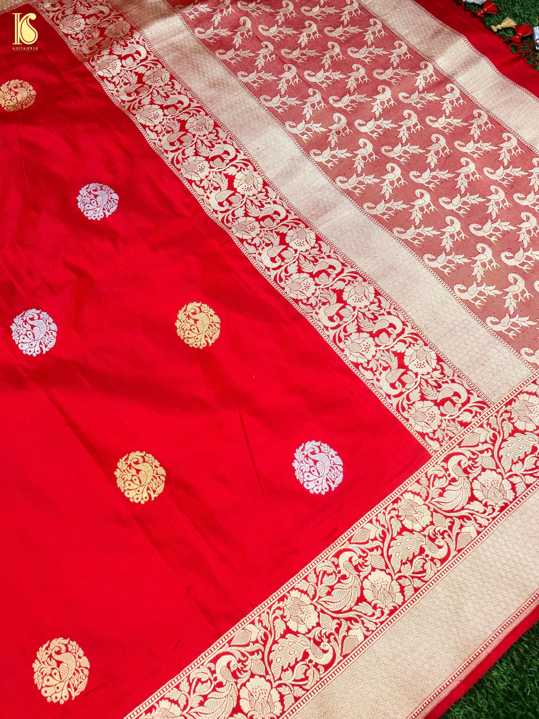 Pure Katan Silk Handwoven Banarasi Kadwa Saree