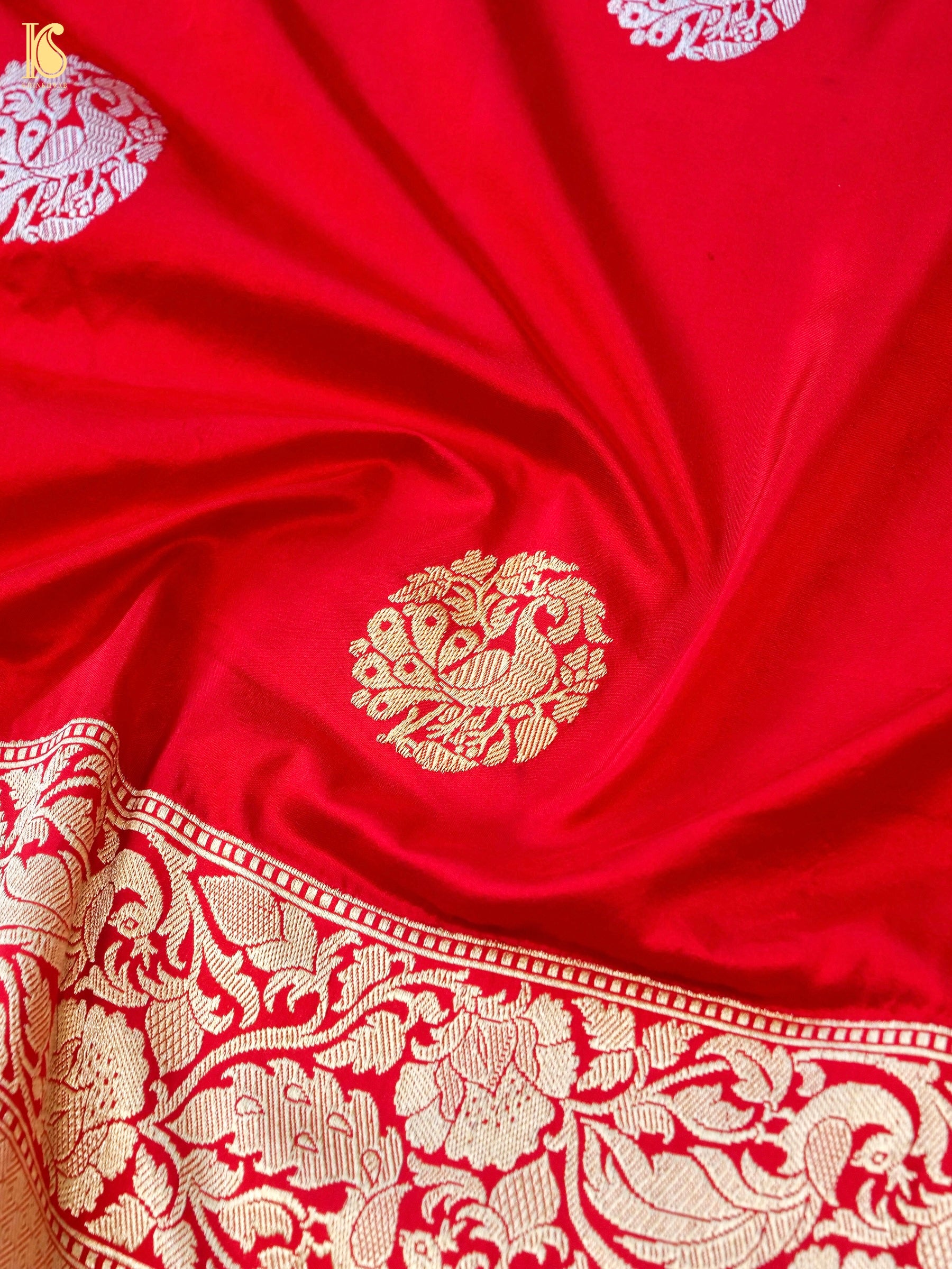 Pure Katan Silk Handwoven Banarasi Kadwa Saree