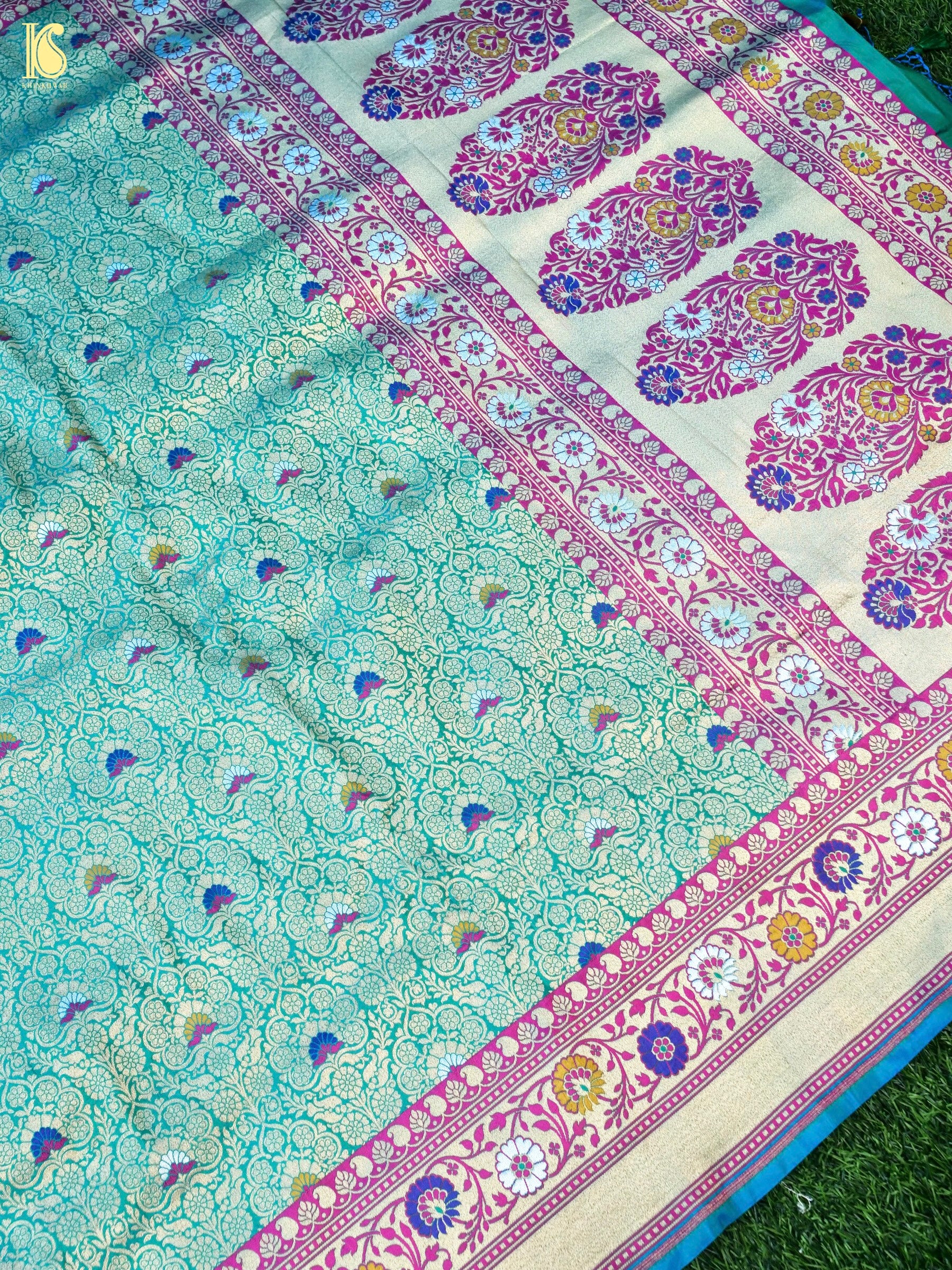 Handloom Banarasi Katan Silk Zari Tanchoi Saree