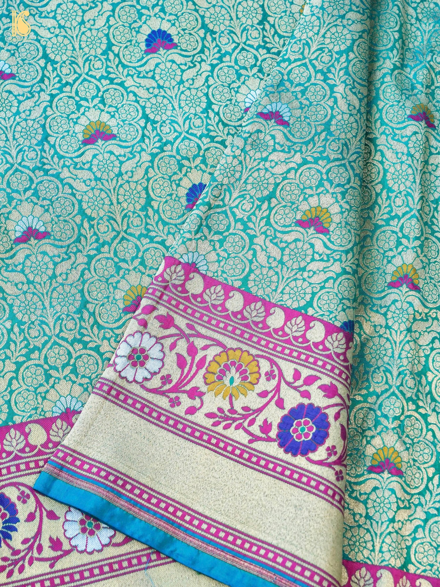 Handloom Banarasi Katan Silk Zari Tanchoi Saree
