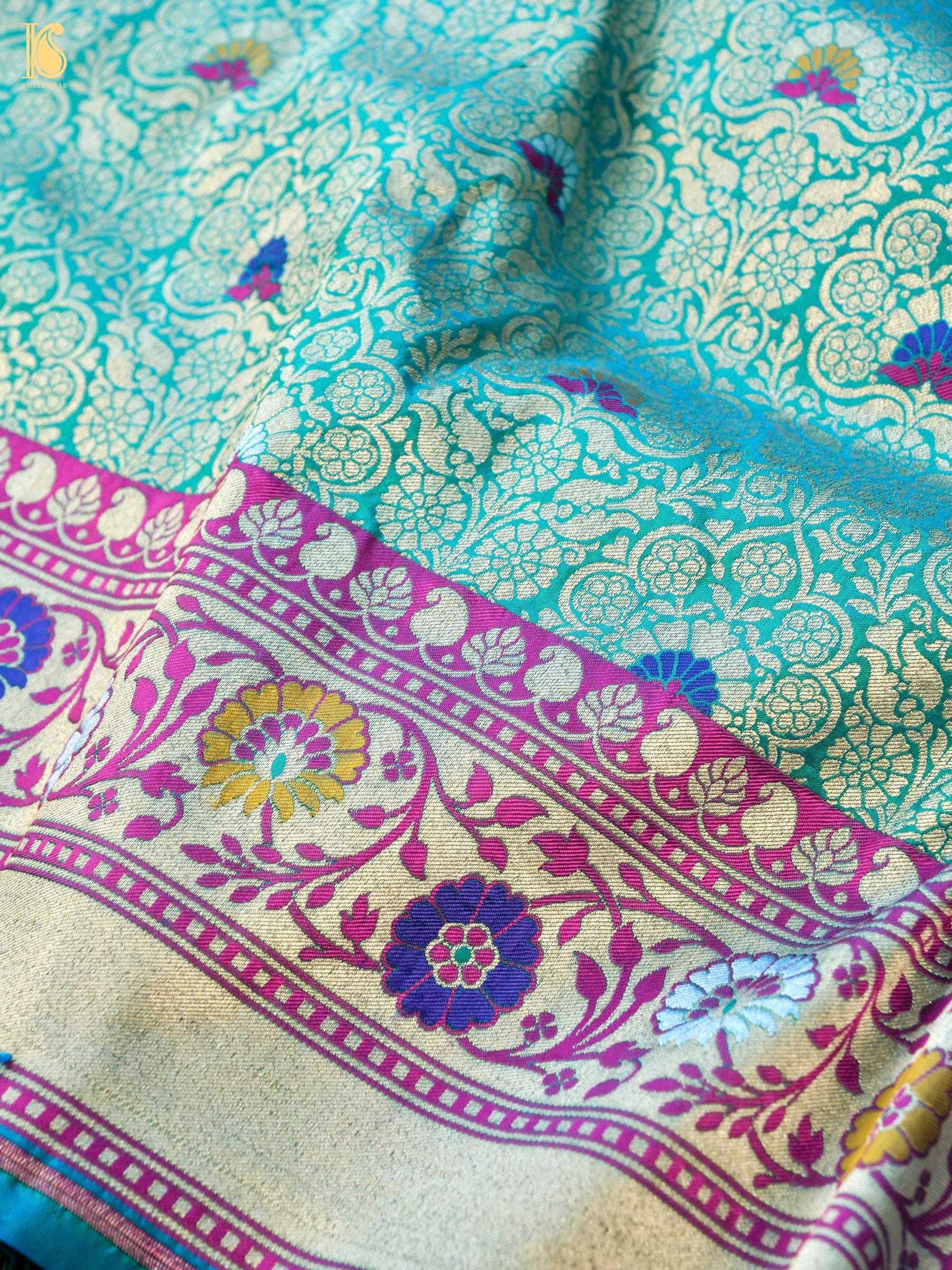 Handloom Banarasi Katan Silk Zari Tanchoi Saree