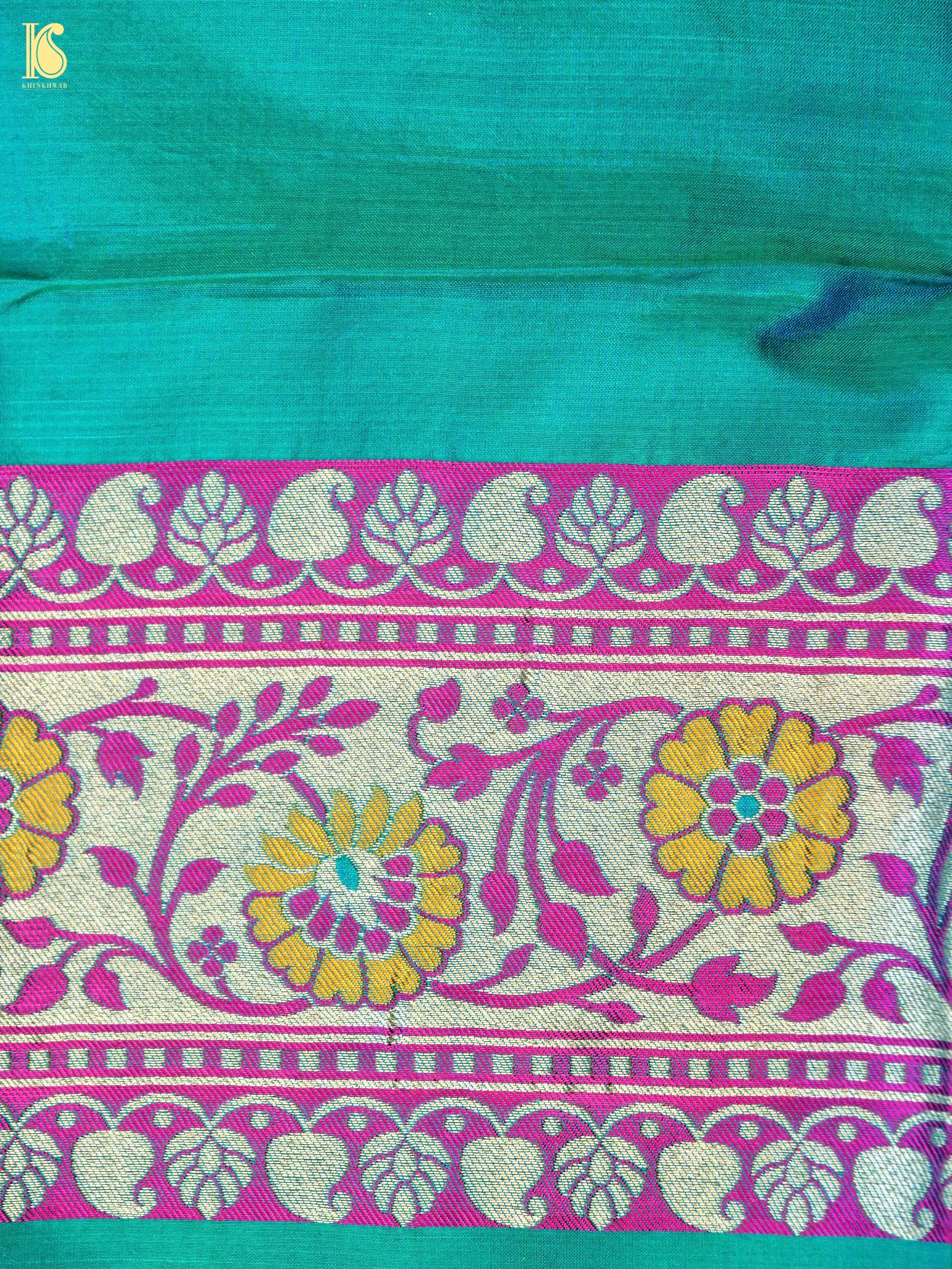 Handloom Banarasi Katan Silk Zari Tanchoi Saree