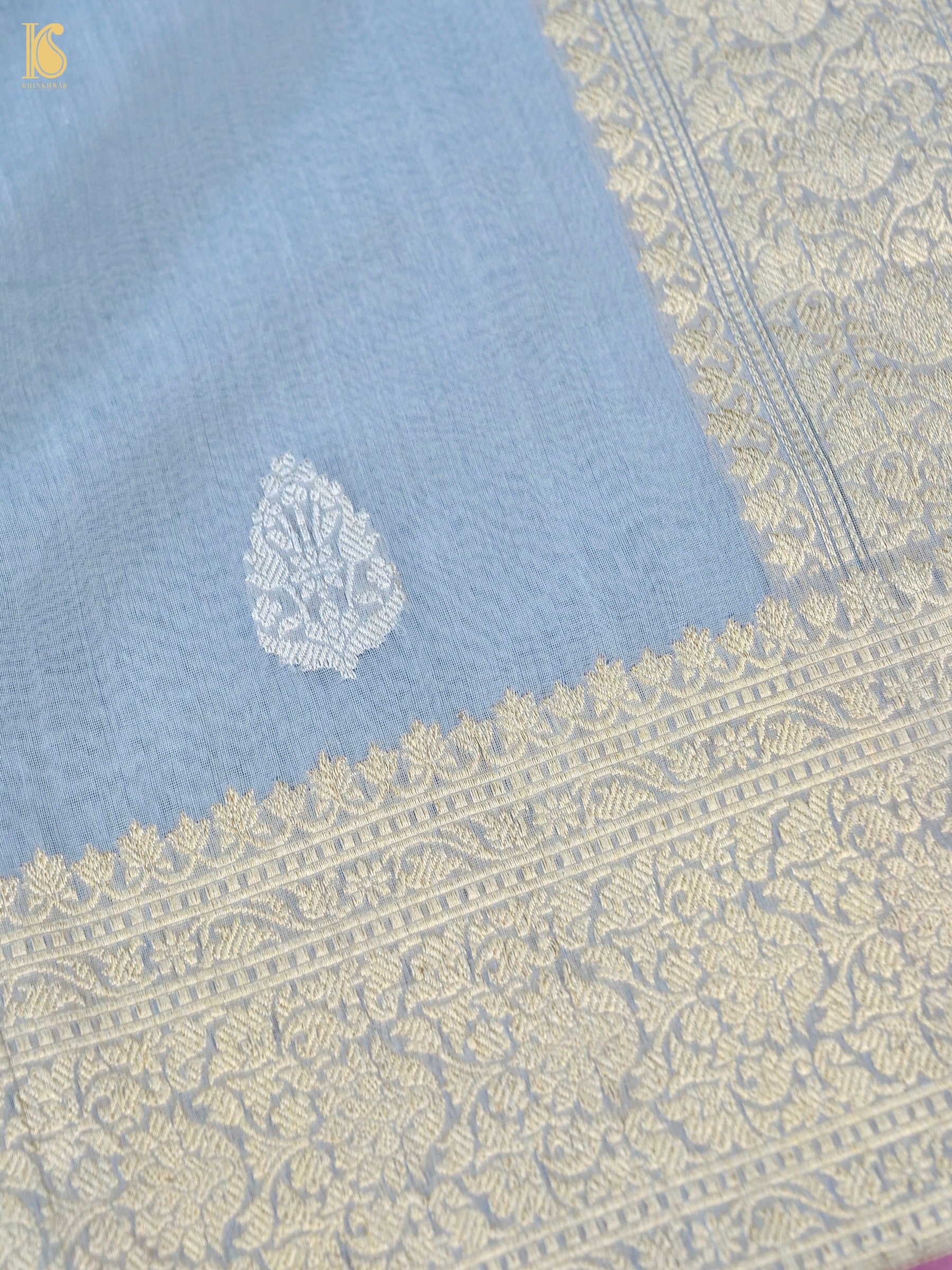 Handloom Banarasi Pure Cotton by Kora Kadwa Saree