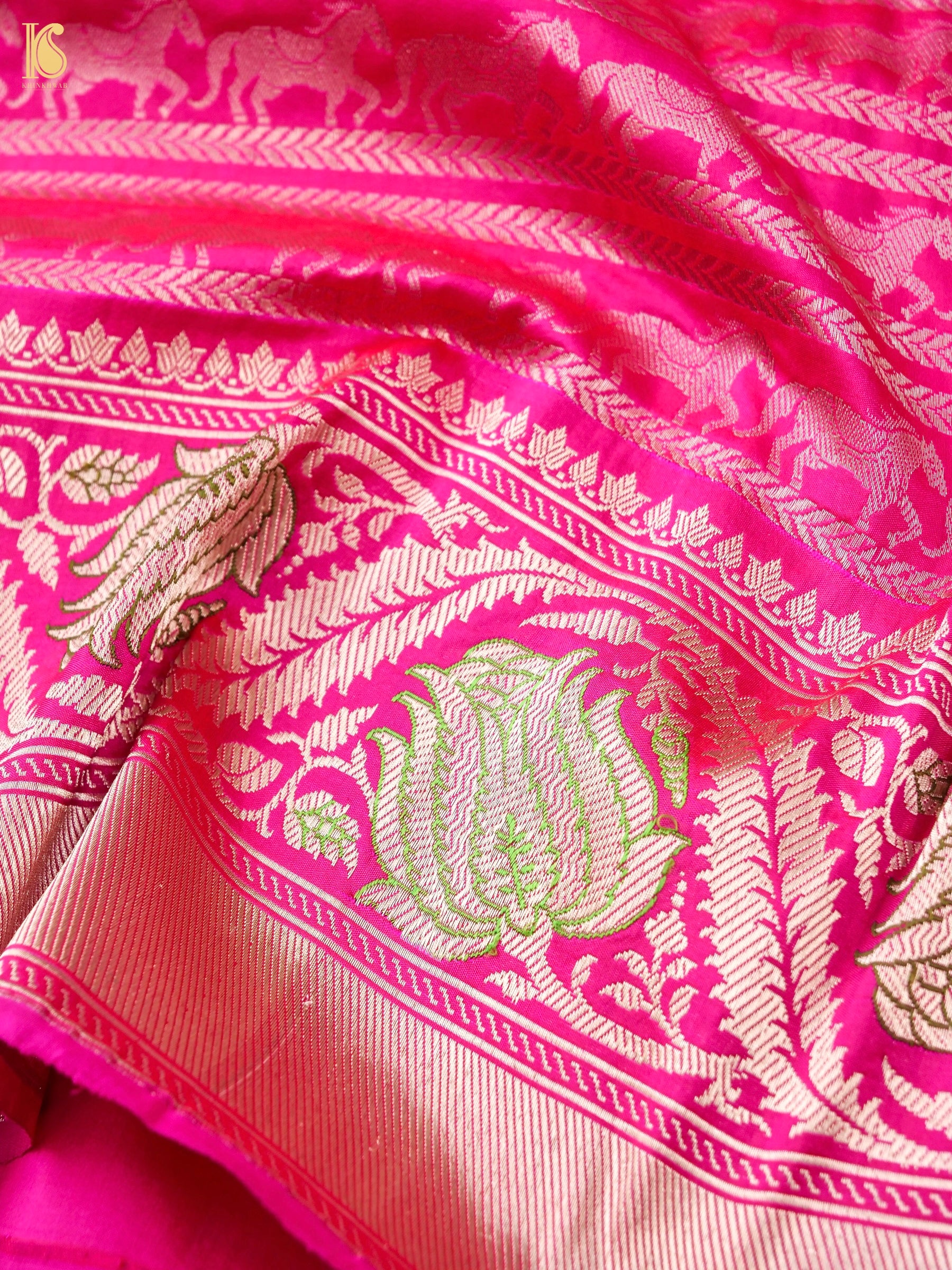 Handloom Banarasi Katan Shikargah Saree