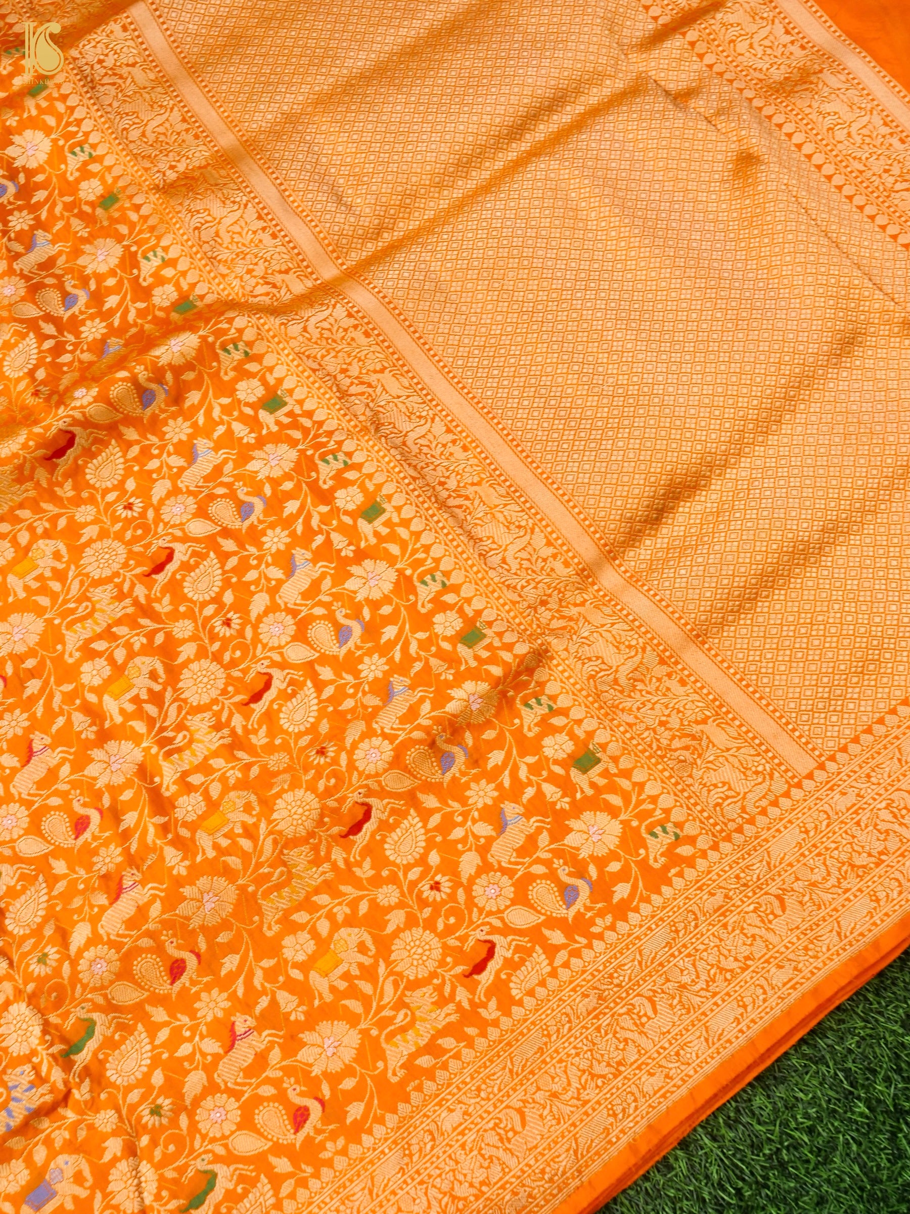Handloom Banarasi Katan Silk Shikargah Saree