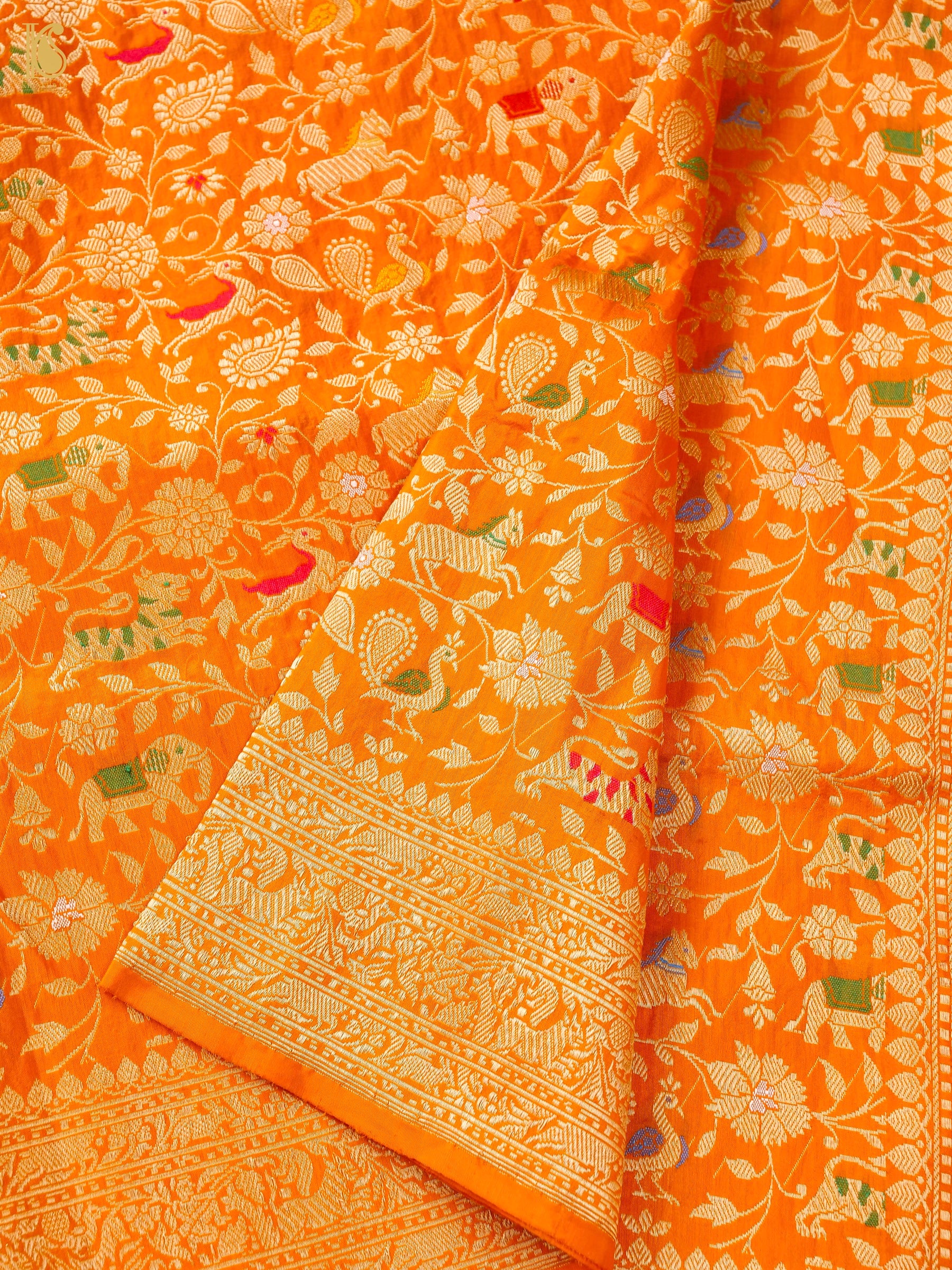 Handloom Banarasi Katan Silk Shikargah Saree