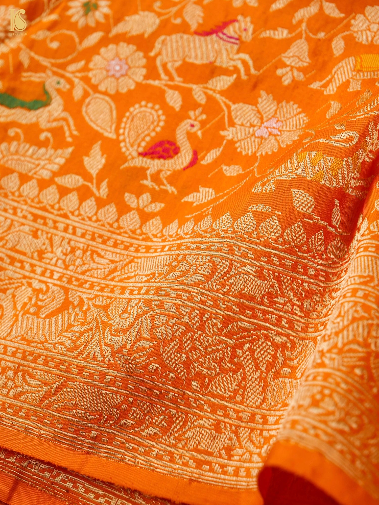 Handloom Banarasi Katan Silk Shikargah Saree