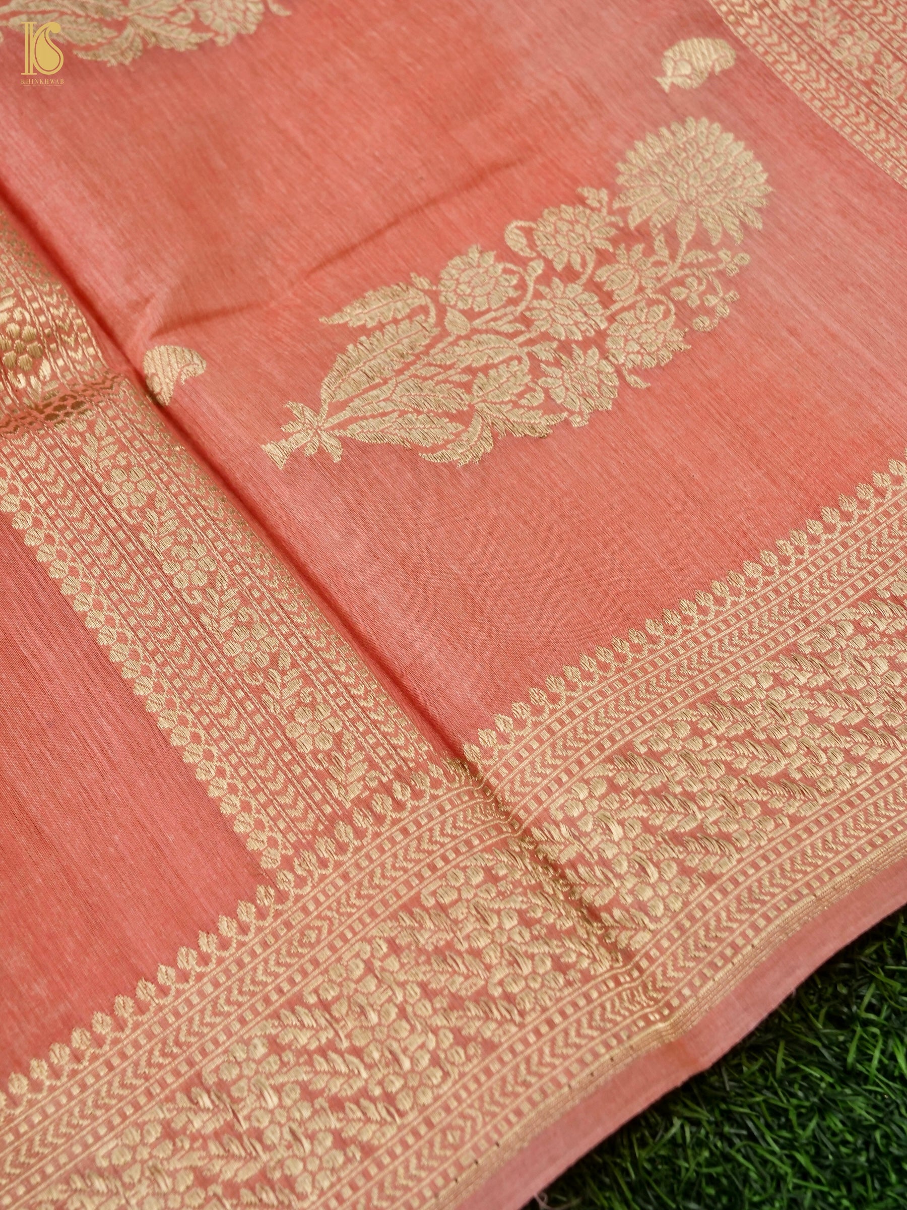 Handloom Pure Cotton Kadwa Banarasi Suit Fabric Set