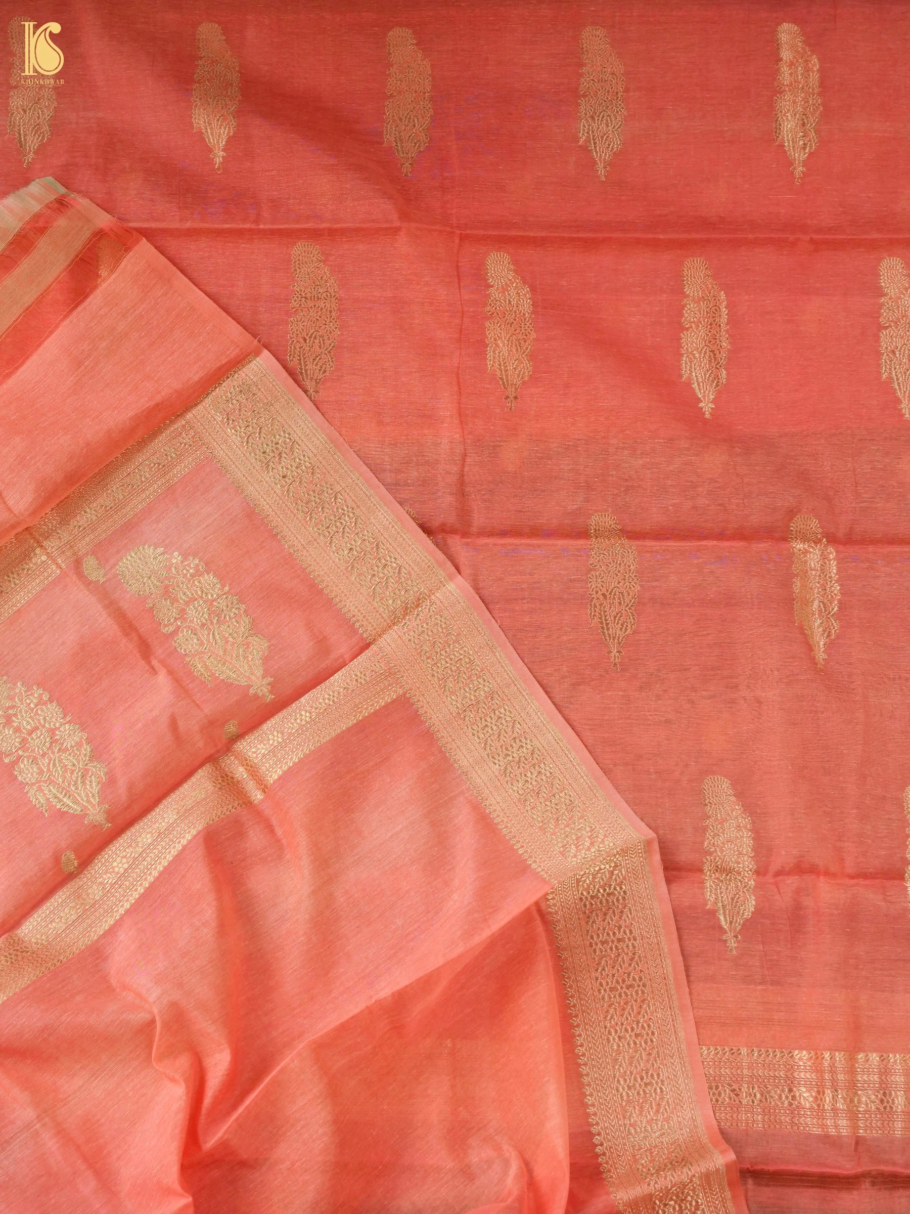 Handloom Pure Cotton Kadwa Banarasi Suit Fabric Set