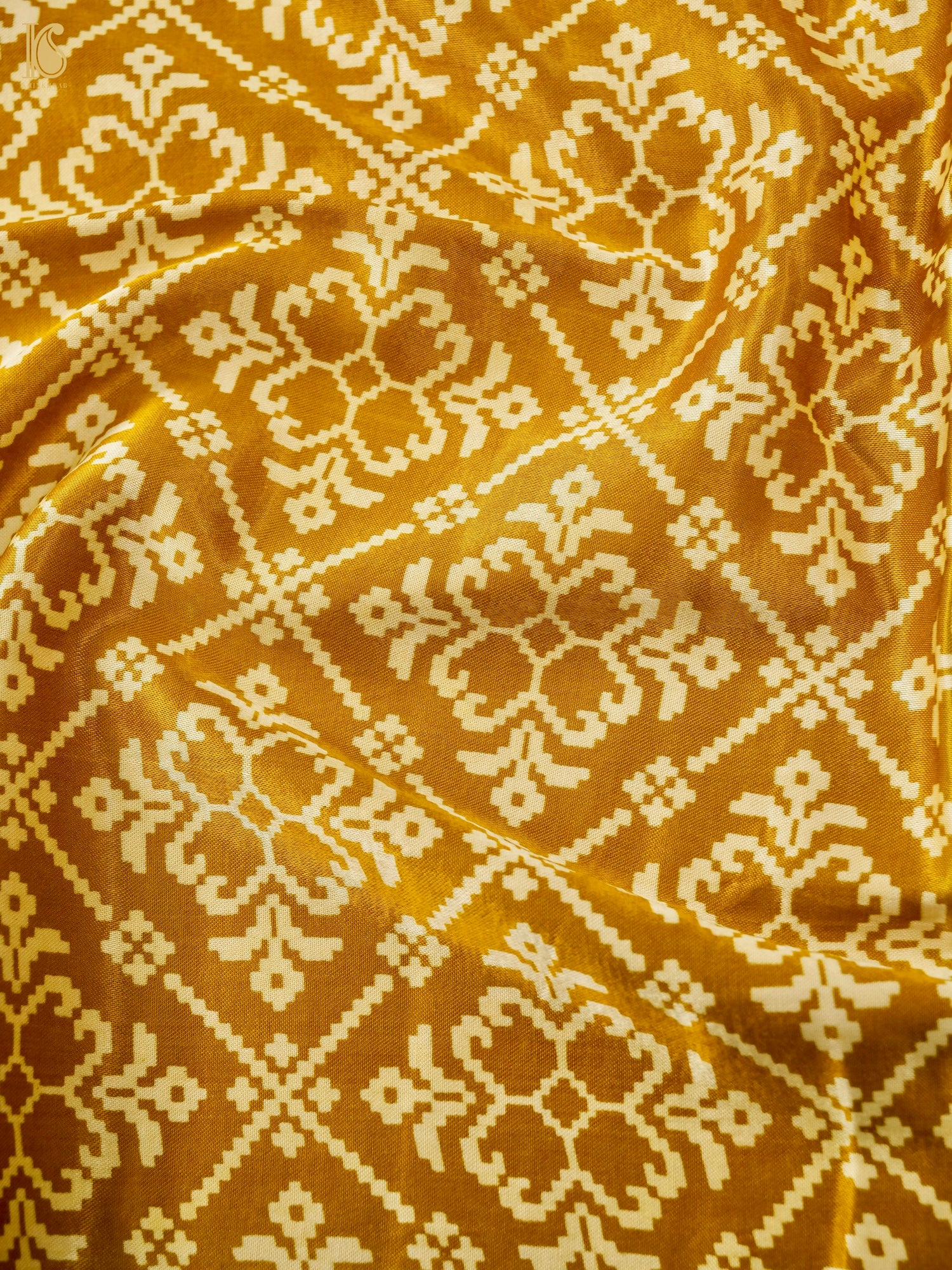 Pure Mashru Silk Hand Block Ajrakh Suit Fabric