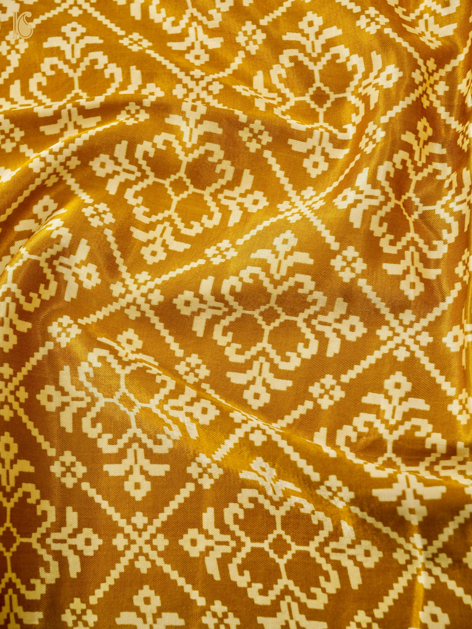 Pure Mashru Silk Hand Block Ajrakh Suit Fabric