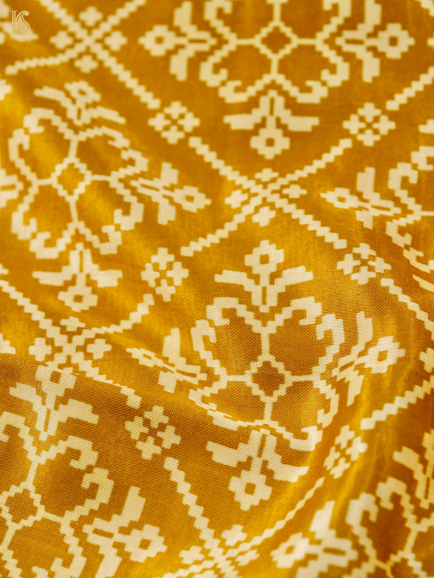 Pure Mashru Silk Hand Block Ajrakh Suit Fabric