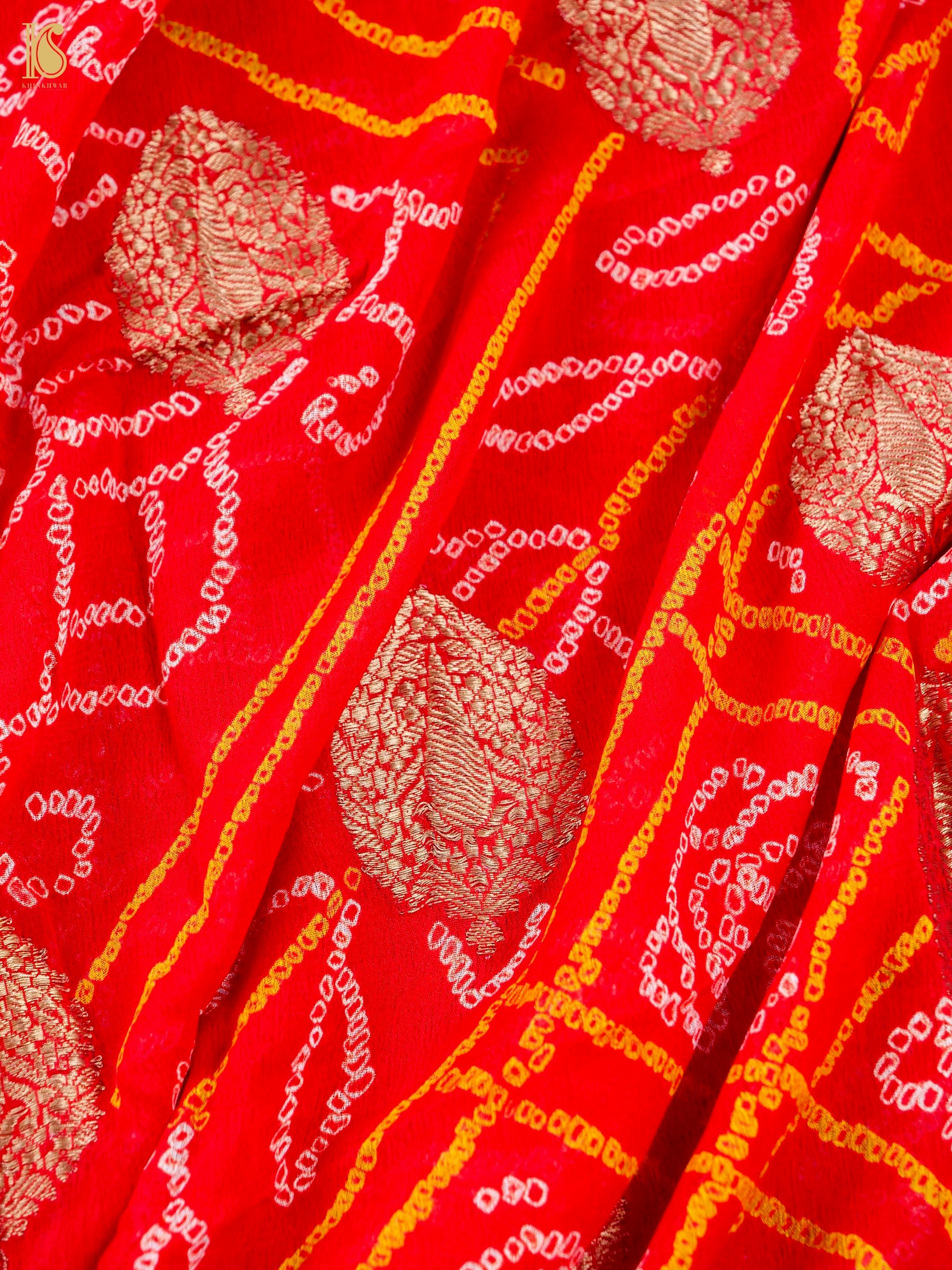 Georgette Handloom Banarasi Bandhani Suit Fabric