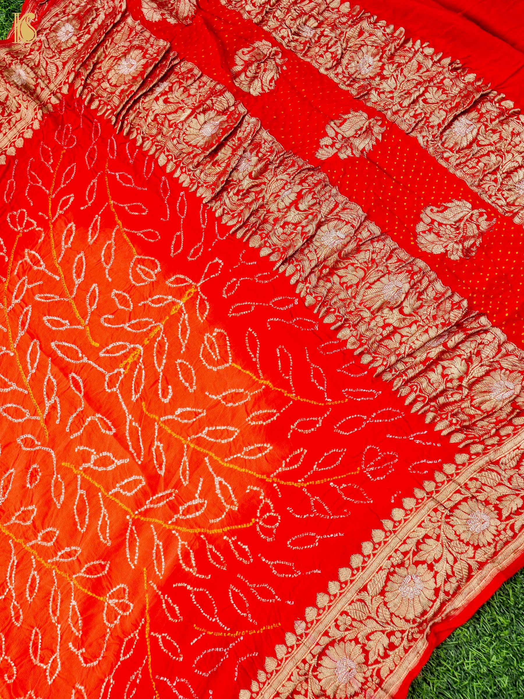 Georgette Handloom Banarasi Bandhani Suit Fabric