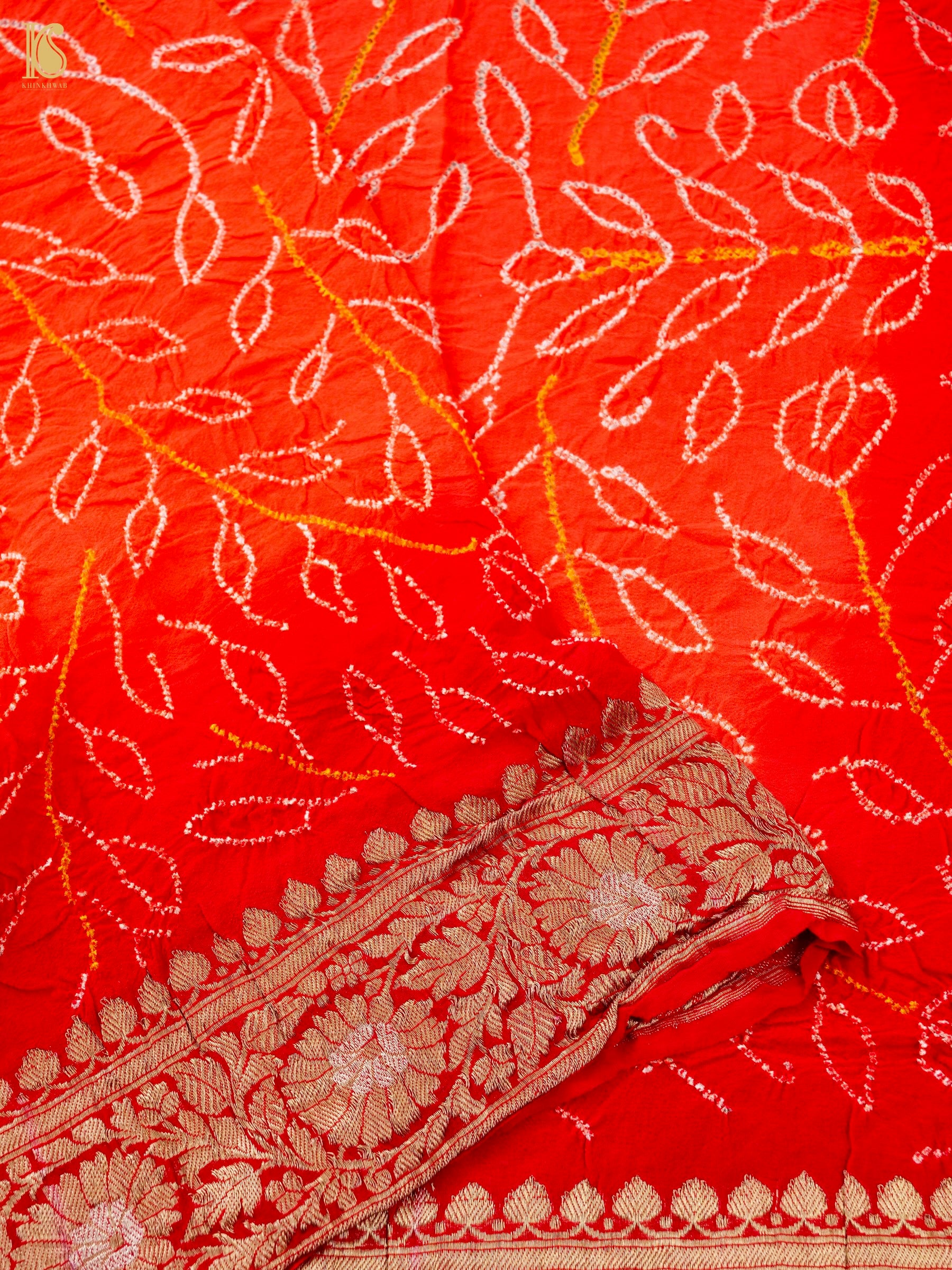 Georgette Handloom Banarasi Bandhani Suit Fabric