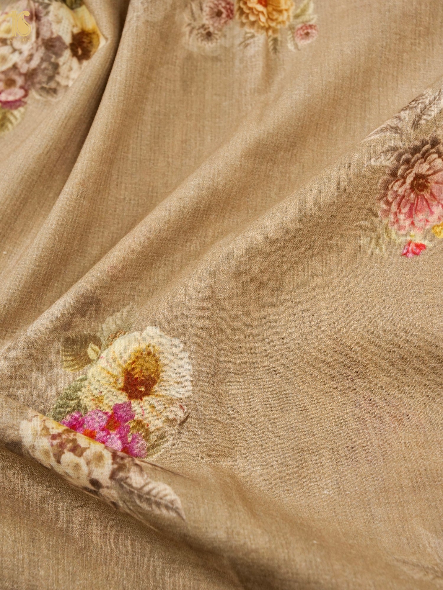 Moonga Tussar Silk Print Fabric