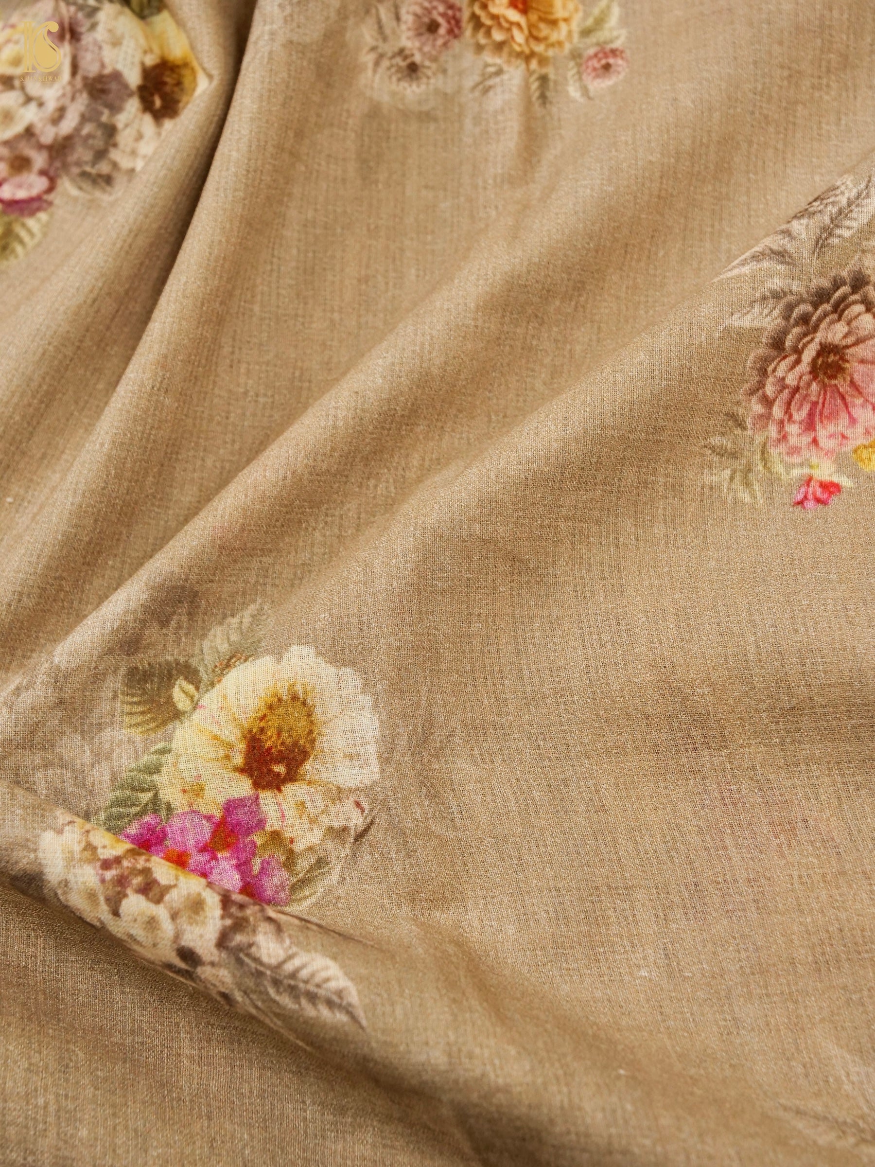 Moonga Tussar Silk Print Fabric