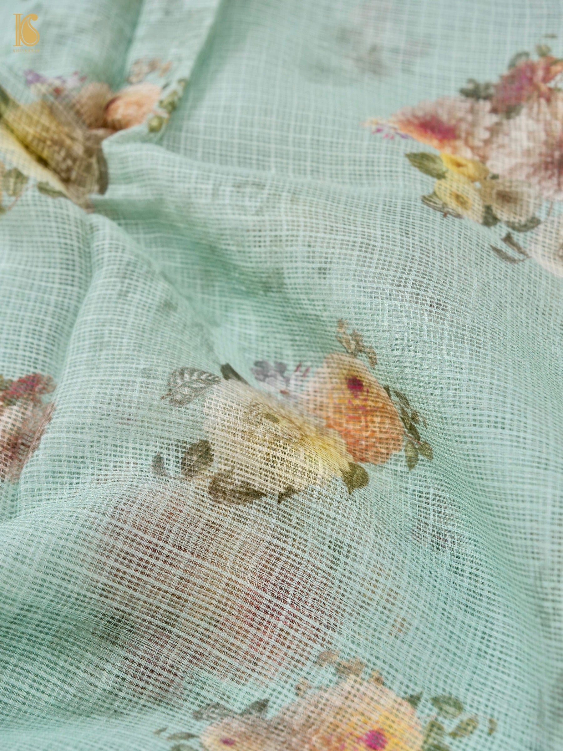 Pure Kota Silk Print Floral Fabric