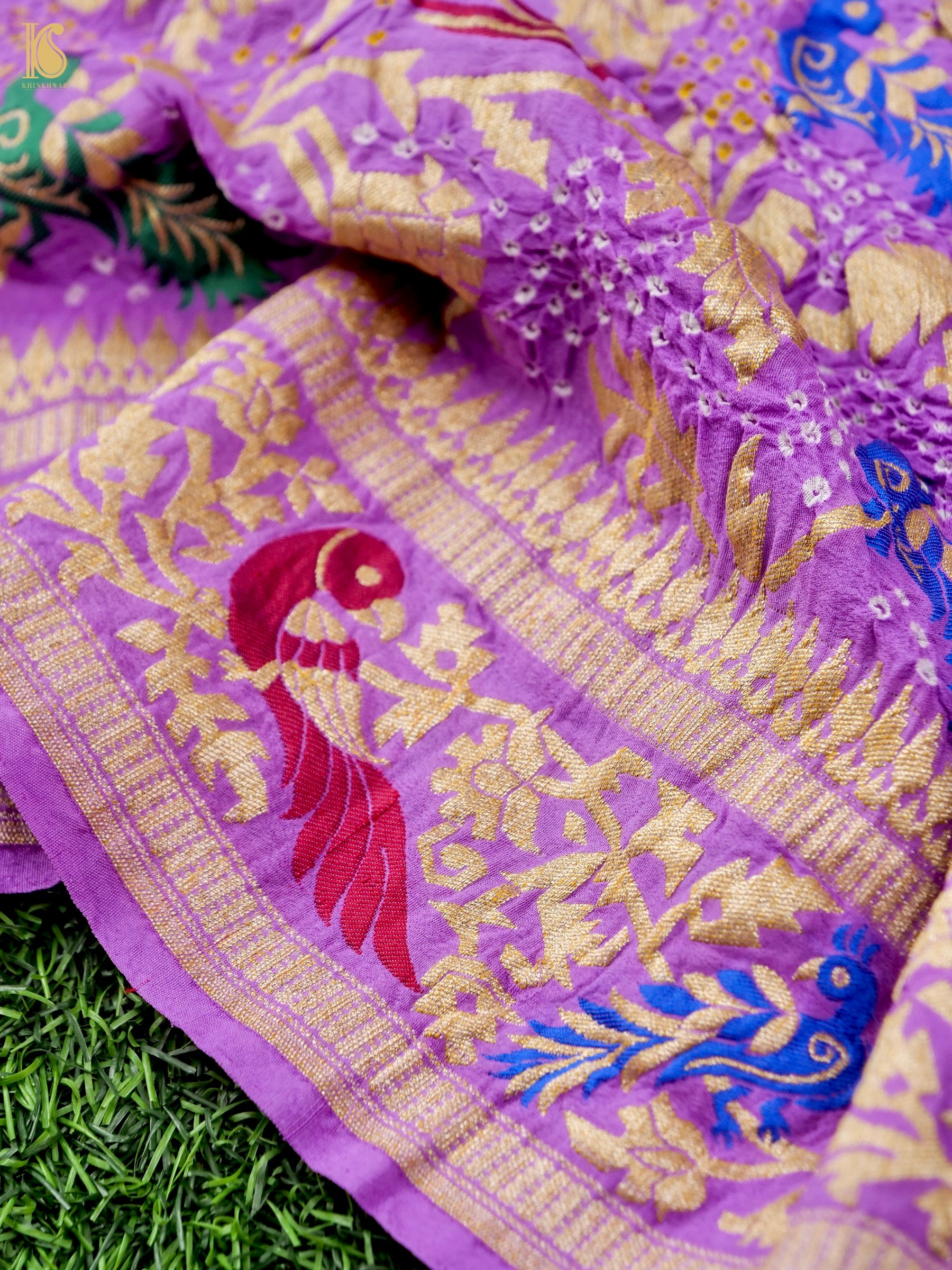 Banarasi Georgette Bandhani Birds Dupatta